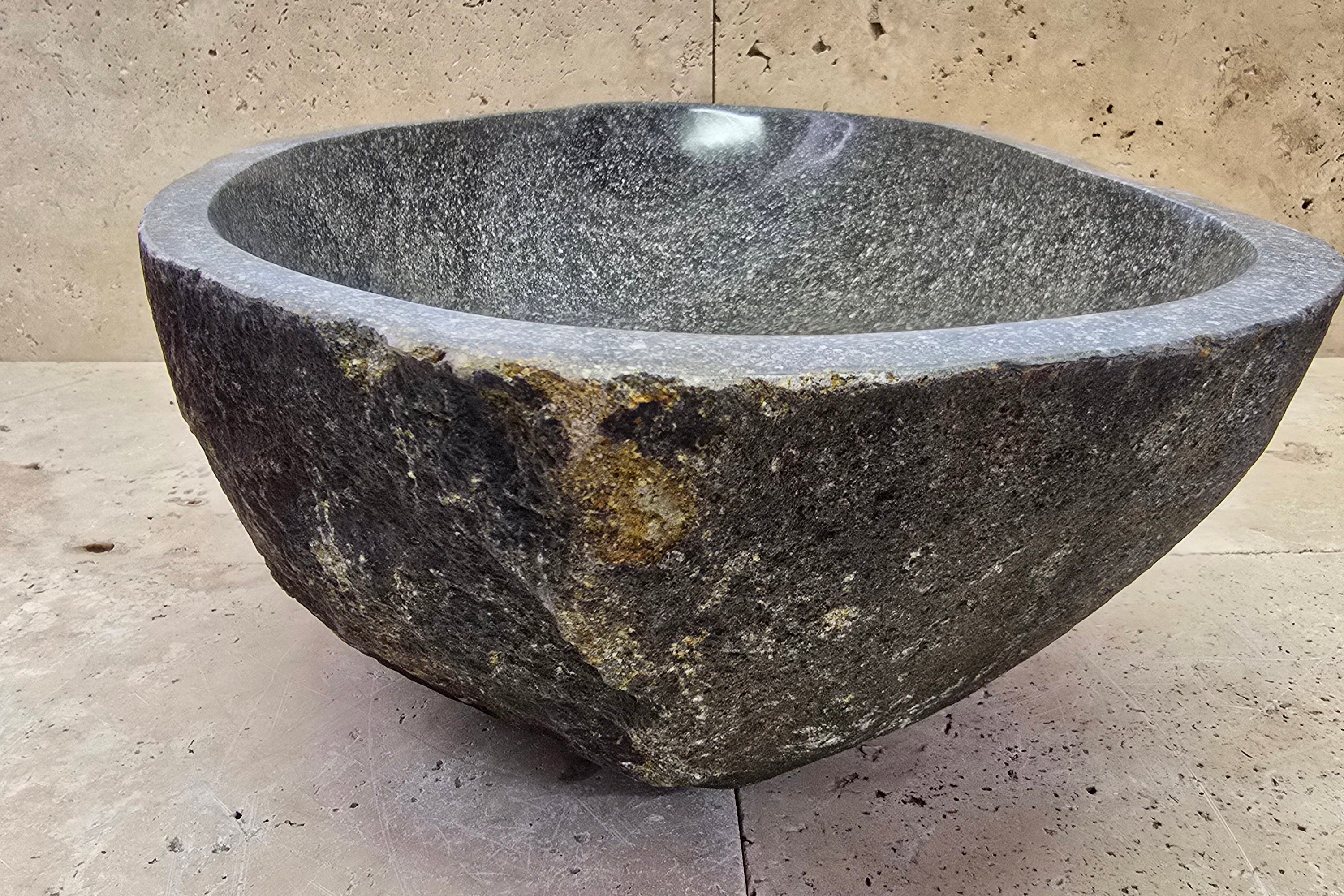 Handmade Natural Oval River Stone  Bathroom Basin  RL 240958