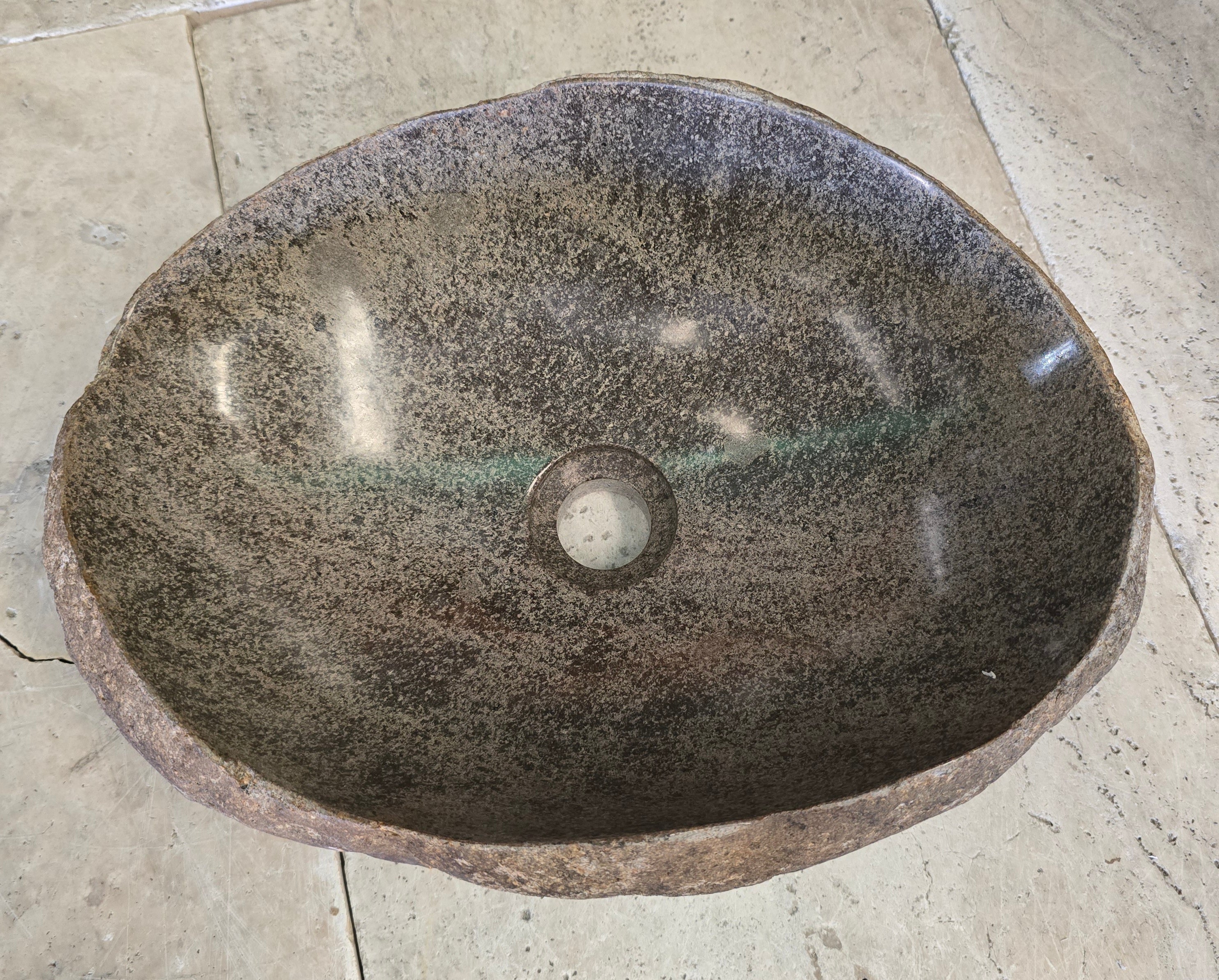 Handmade Natural Oval River Stone  Bathroom Basin  RVM 2409044