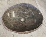 Handmade Natural Oval River Stone  Bathroom Basin  RVM 2409044