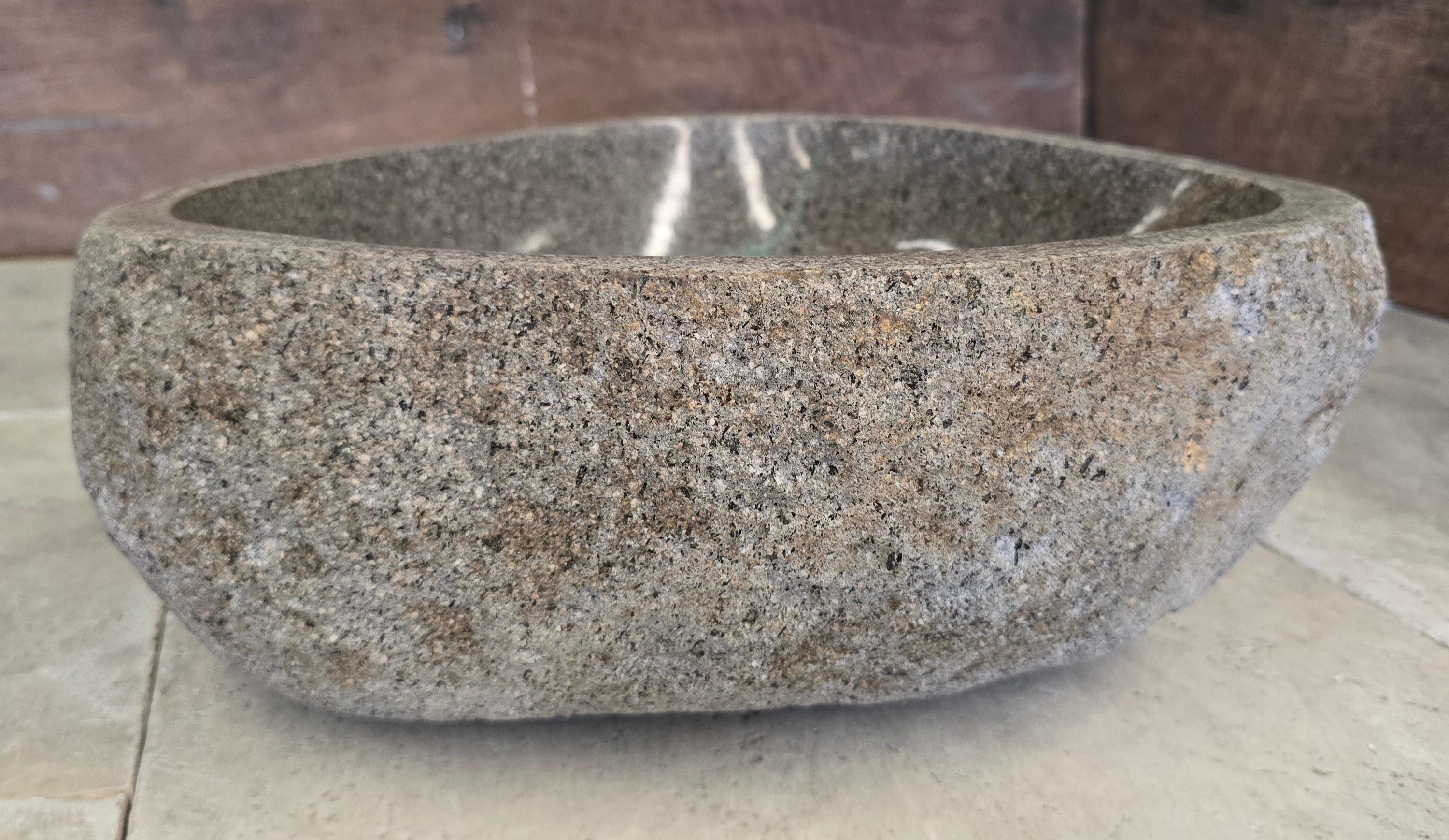 Handmade Natural Oval River Stone  Bathroom Basin  RS 24091054