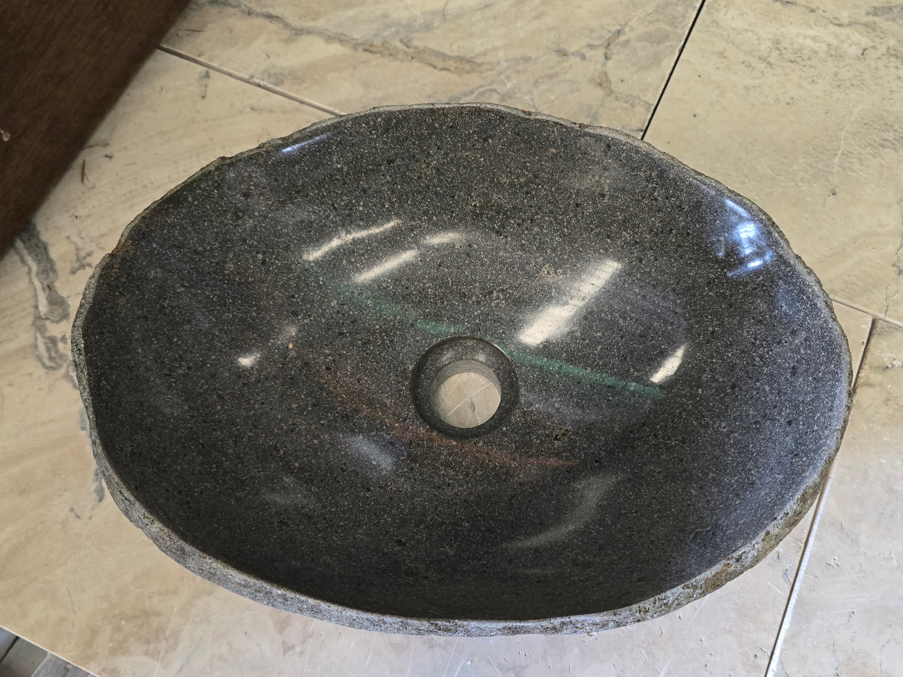Handmade Natural Oval River Stone  Bathroom Basin  RVS 2409093