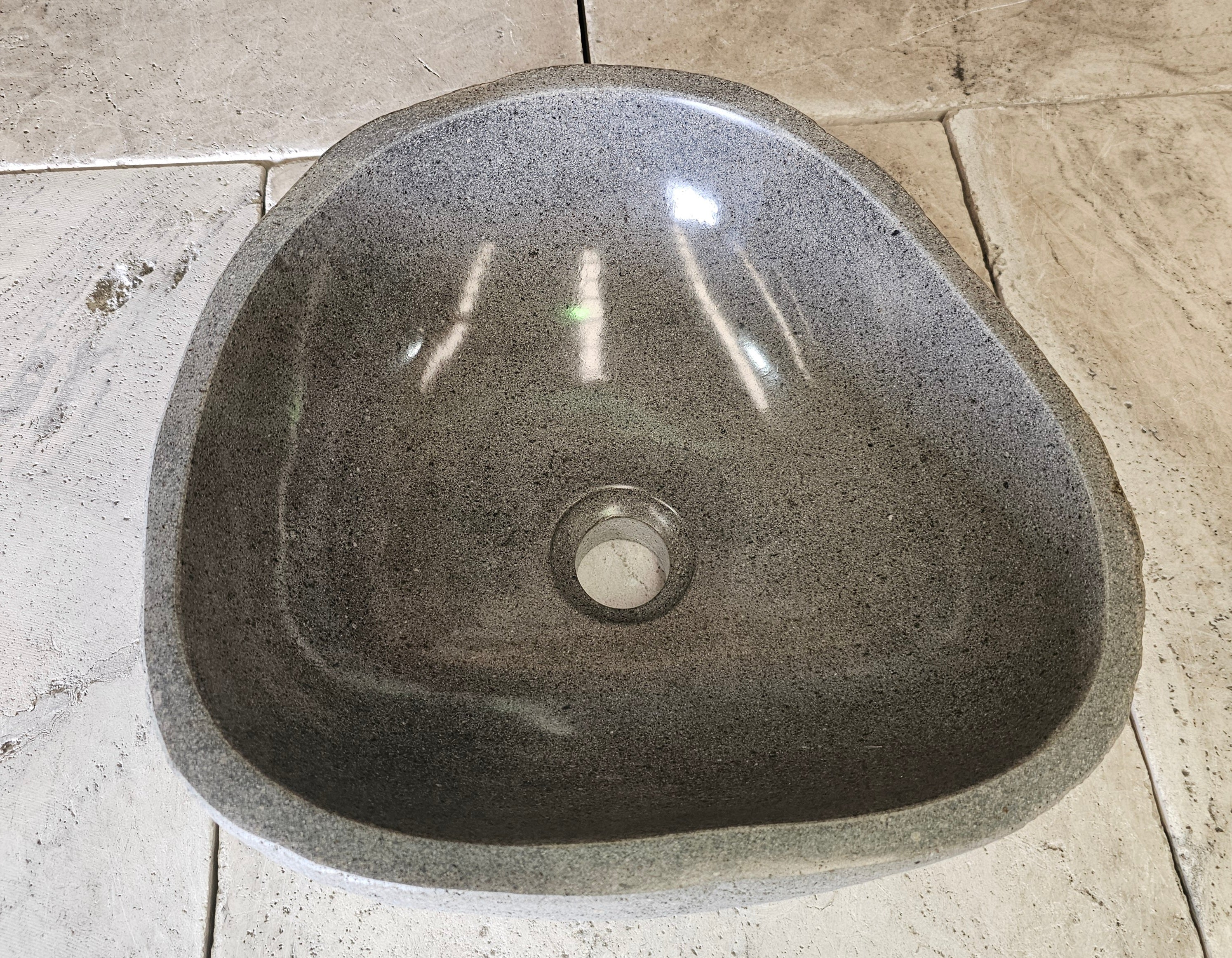 Handmade Natural Oval River Stone  Bathroom Basin  RS 2409150