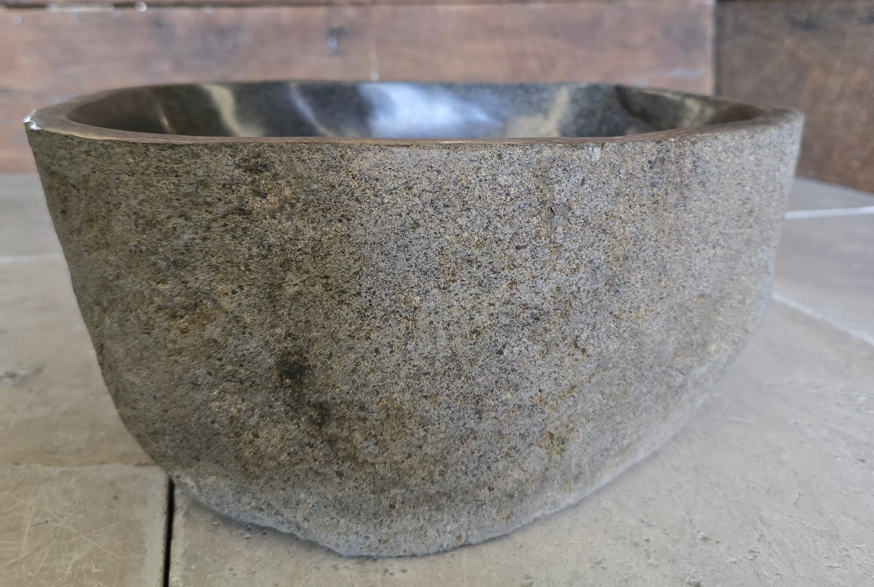 Handmade Natural Oval River Stone  Bathroom Basin  RS 2409053
