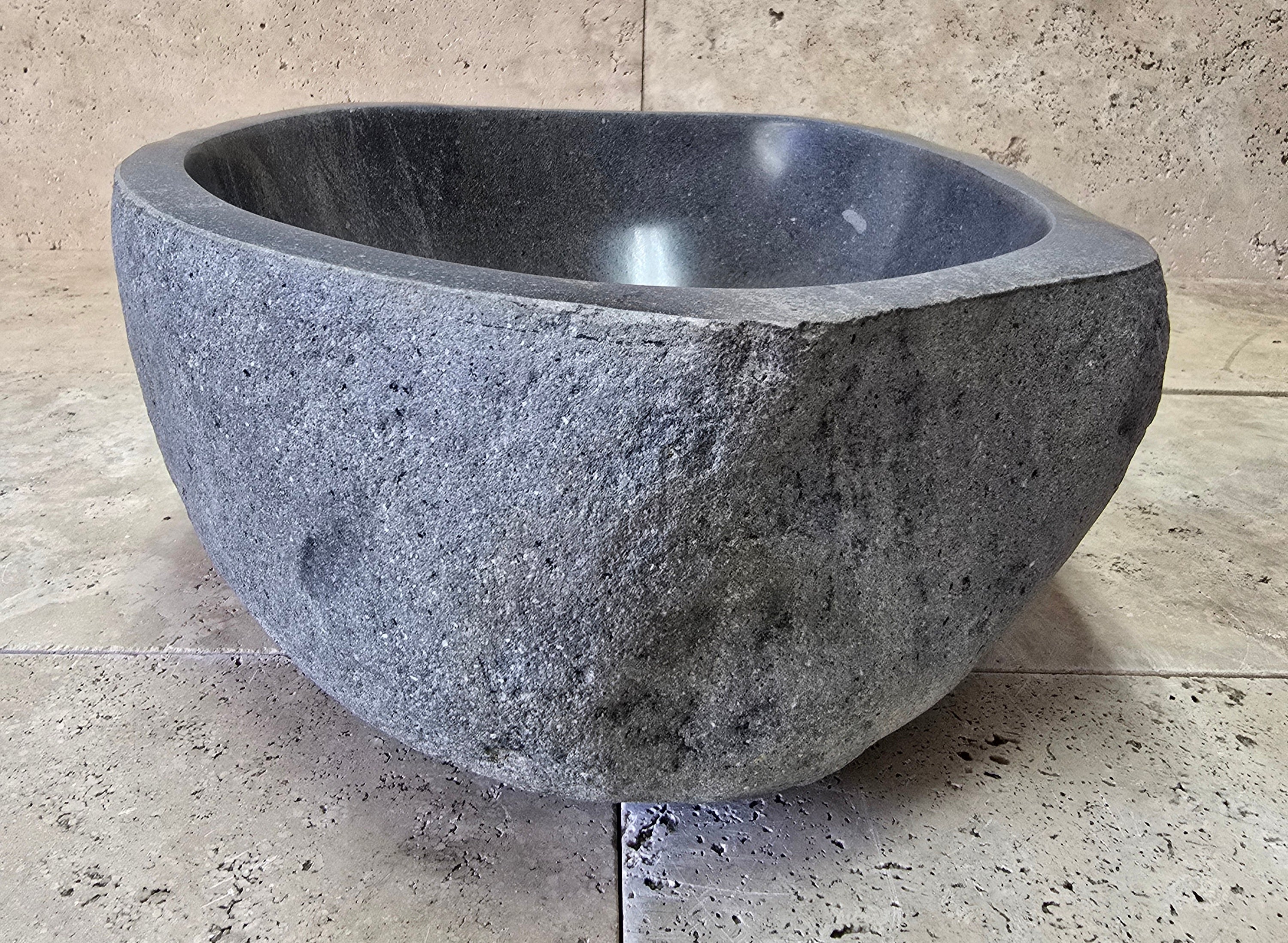 Handmade Natural Oval River Stone  Bathroom Basin  RS 2409069