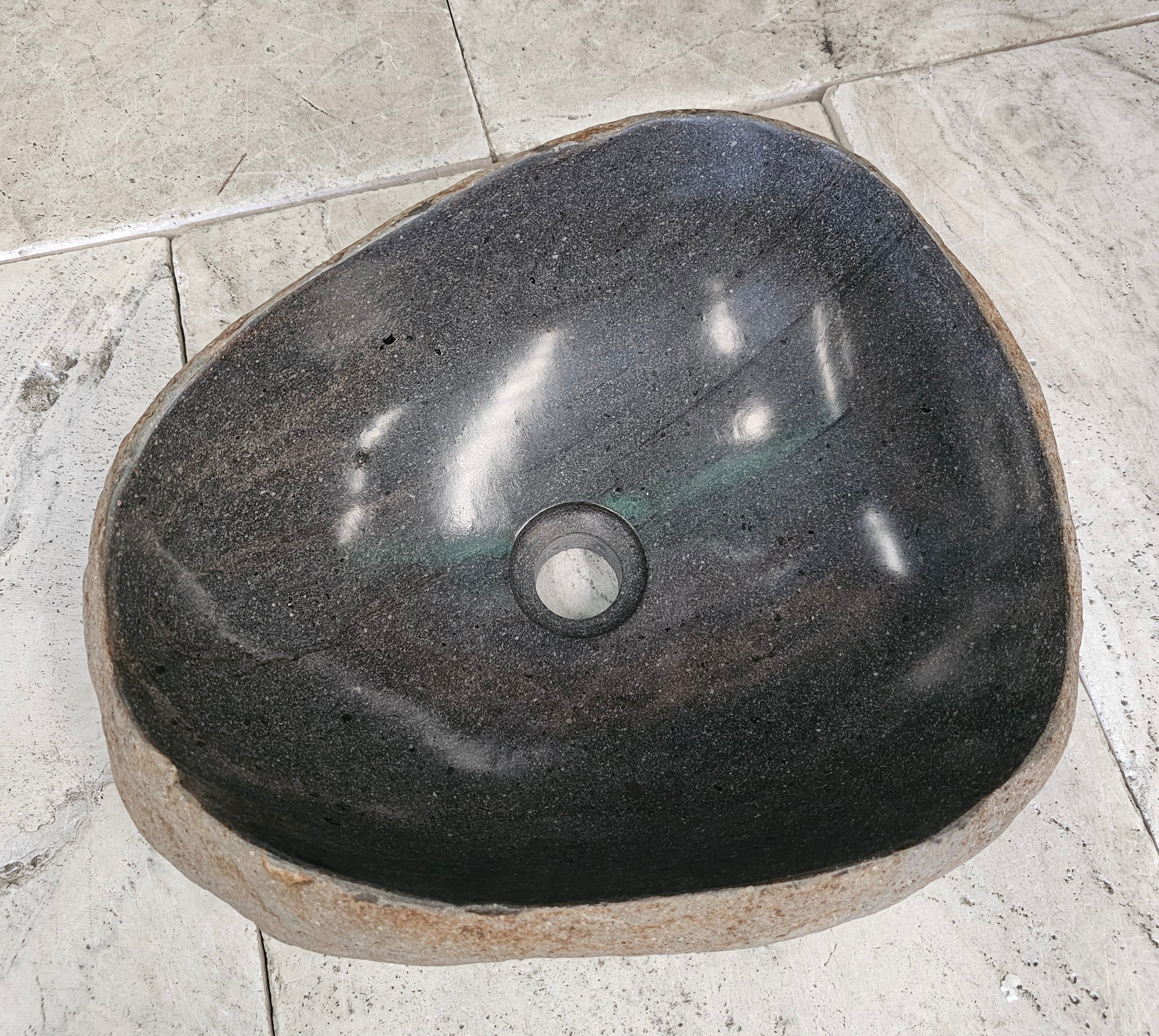 Handmade Natural Oval River Stone  Bathroom Basin  RM 2409022
