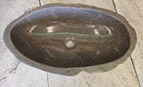 Handmade Natural Oval River Stone  Bathroom Basin  RL 240969