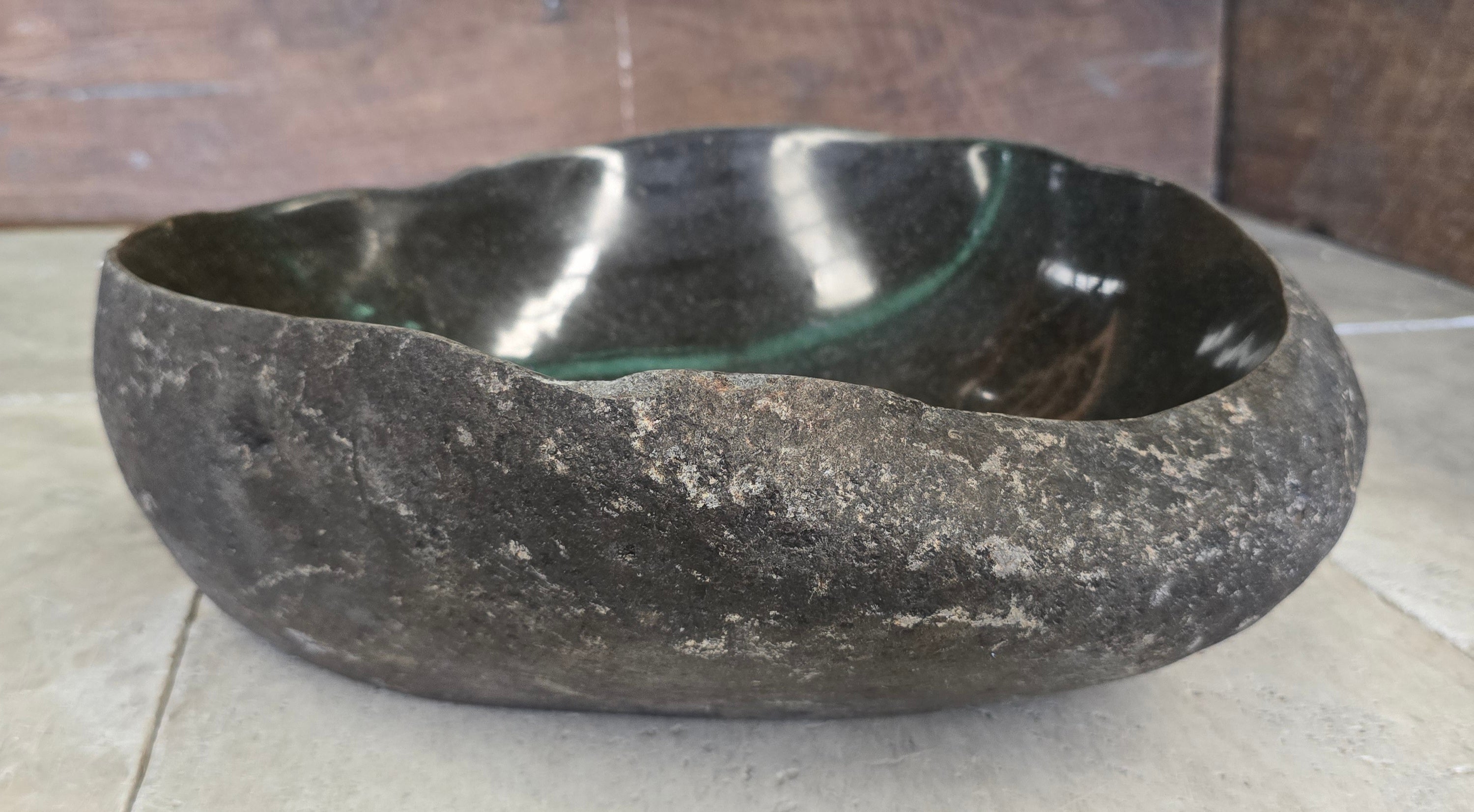 Handmade Natural Oval River Stone  Bathroom Basin  RVS 2409056
