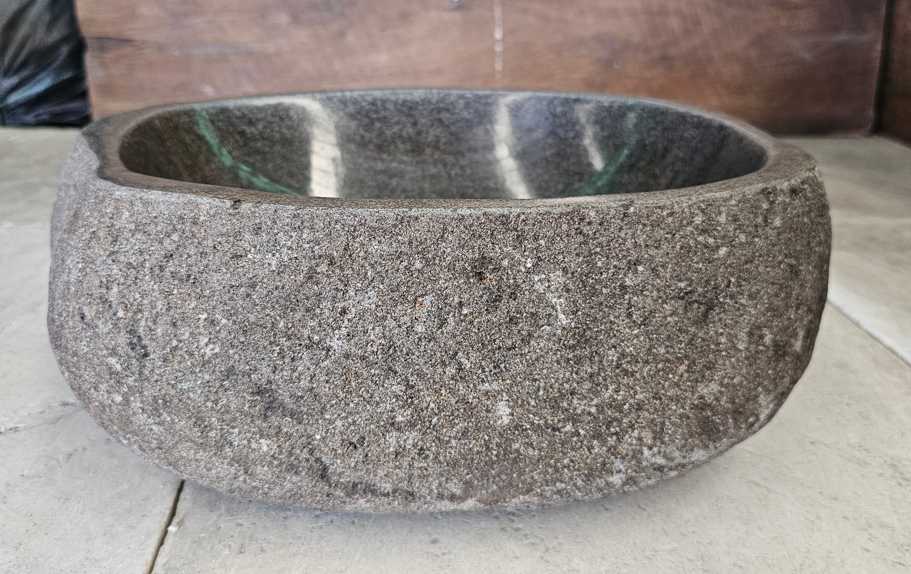 Handmade Natural Oval River Stone  Bathroom Basin  RS 2409099