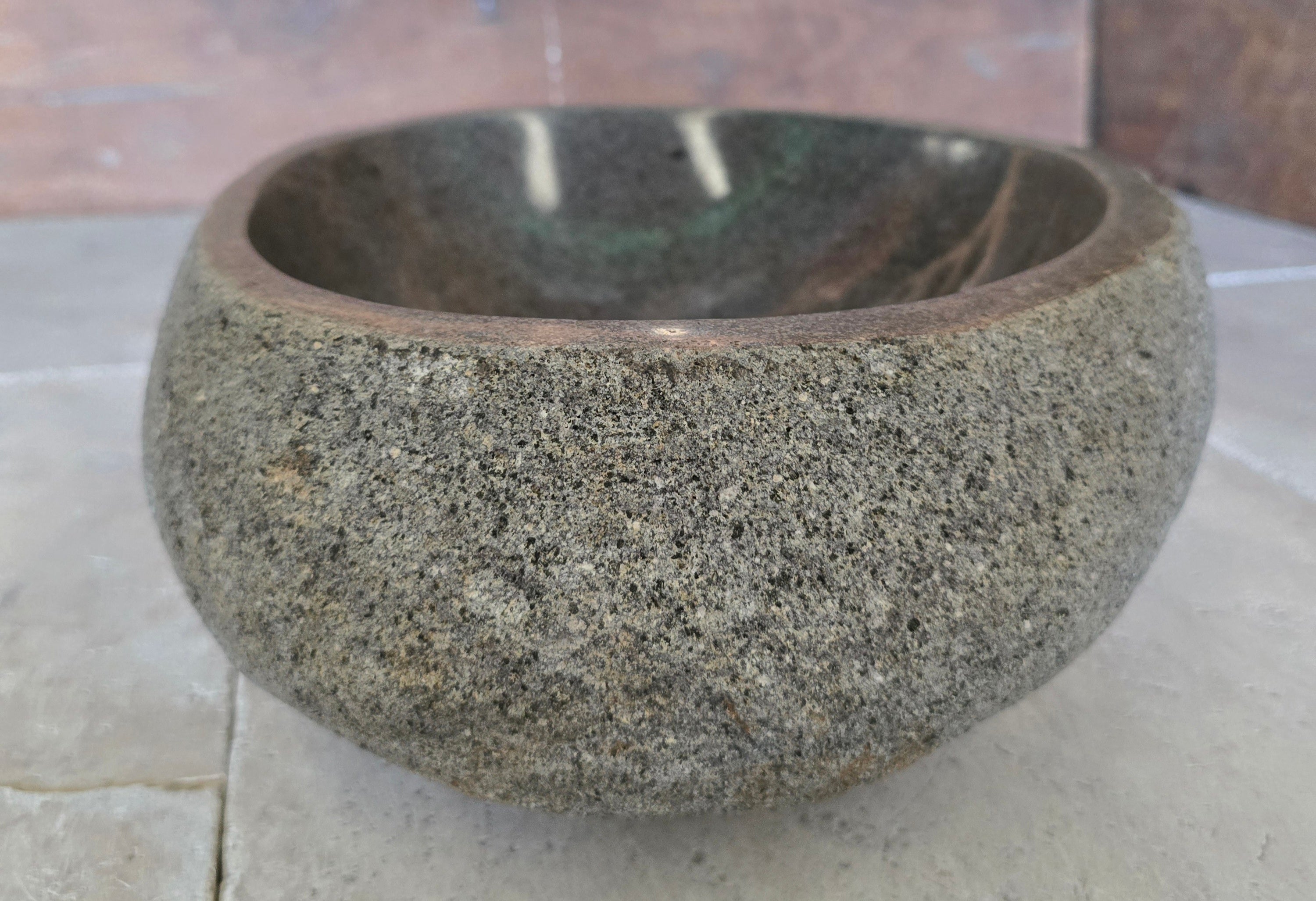 Handmade Natural Oval River Stone  Bathroom Basin  RS 2409087