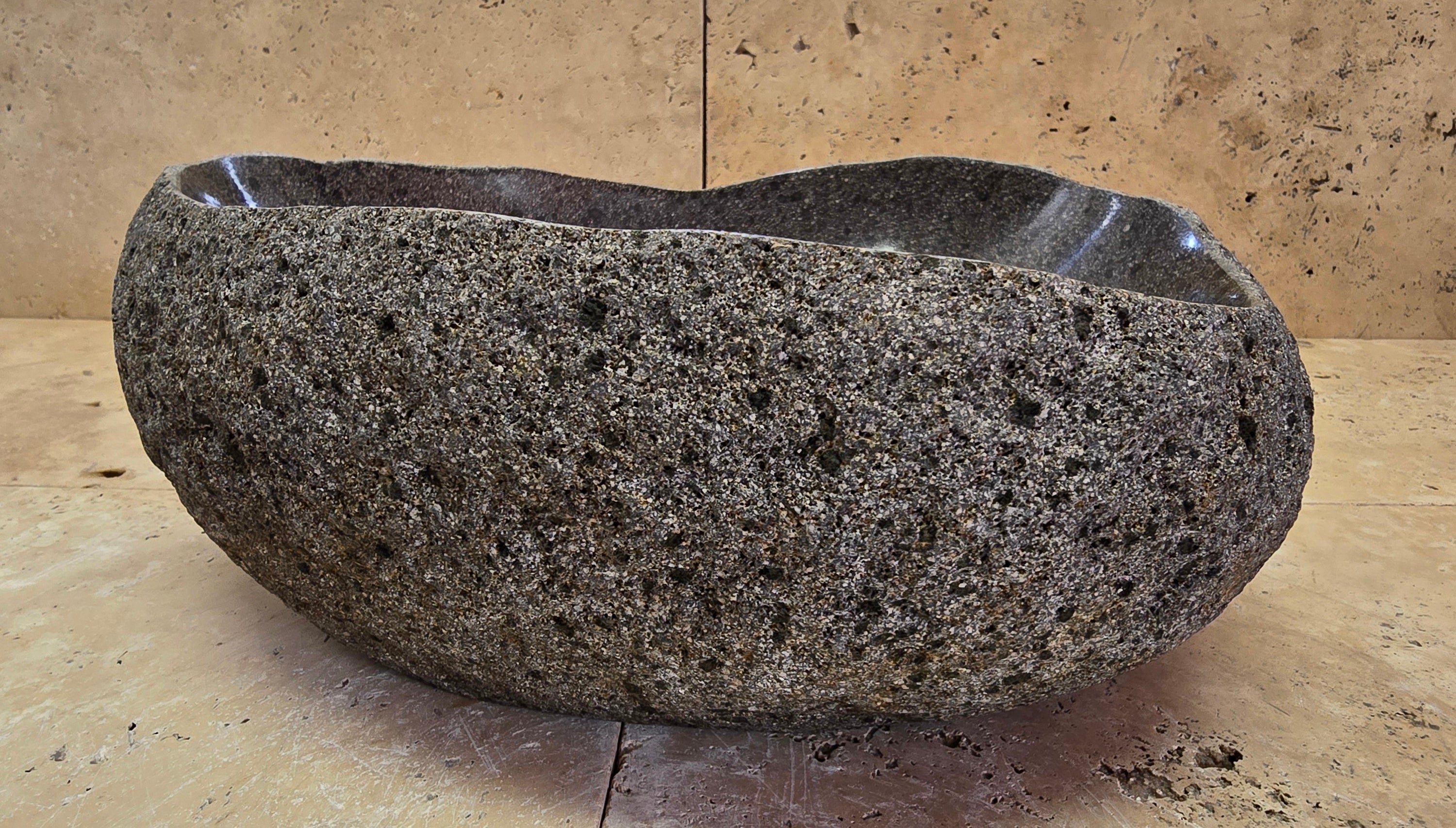 Handmade Natural Oval River Stone  Bathroom Basin  RVS 2409039