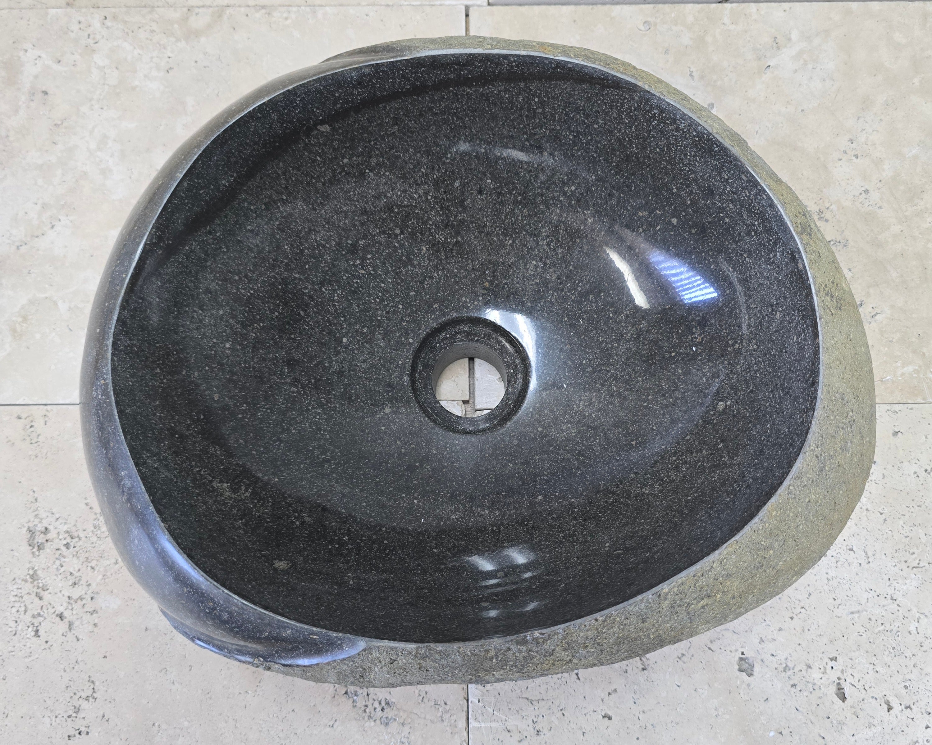 Handmade Natural Oval River Stone  Bathroom Basin  PHM 240902