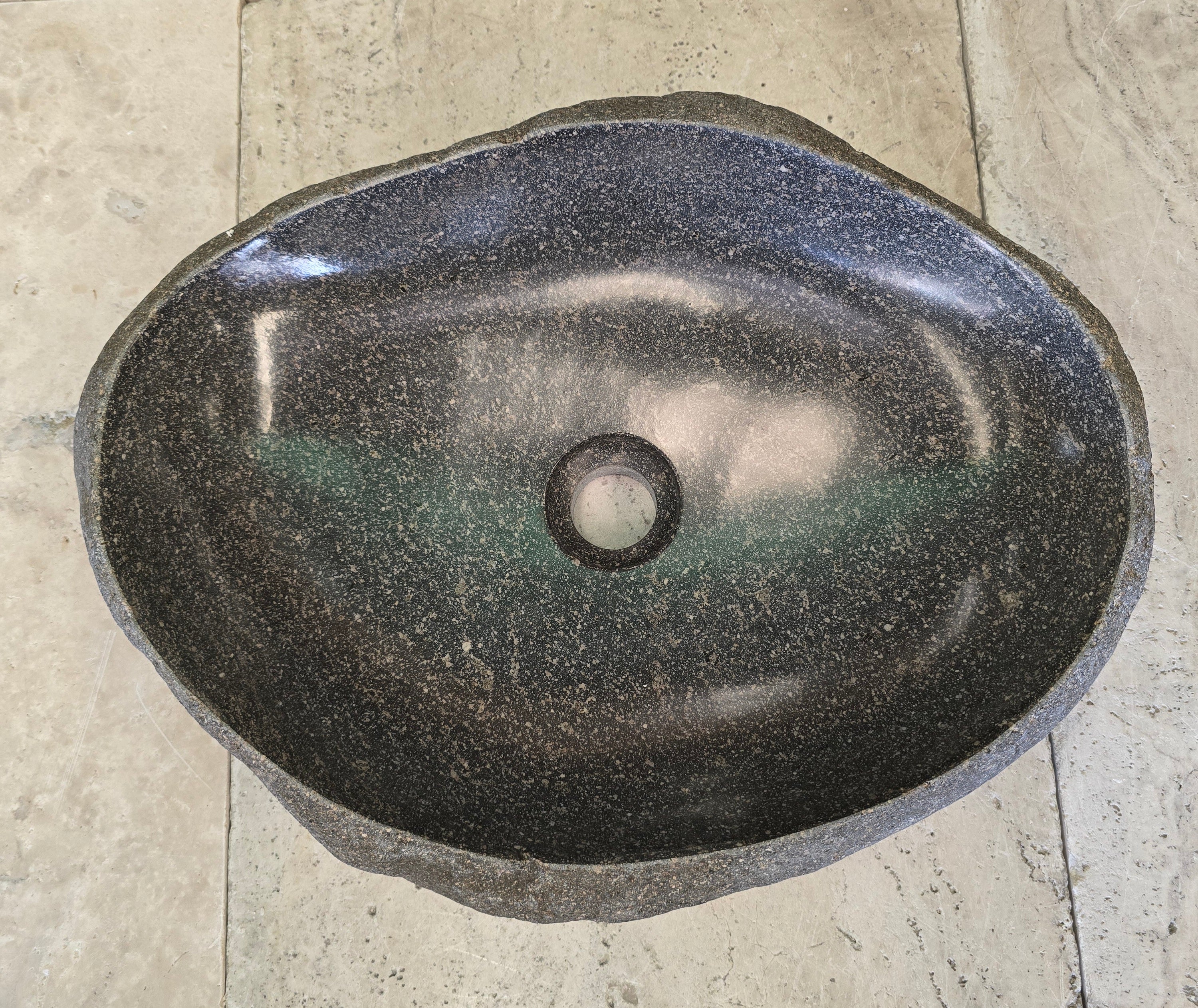 Handmade Natural Oval River Stone  Bathroom Basin  RVM 2409098