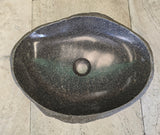 Handmade Natural Oval River Stone  Bathroom Basin  RVM 2409098