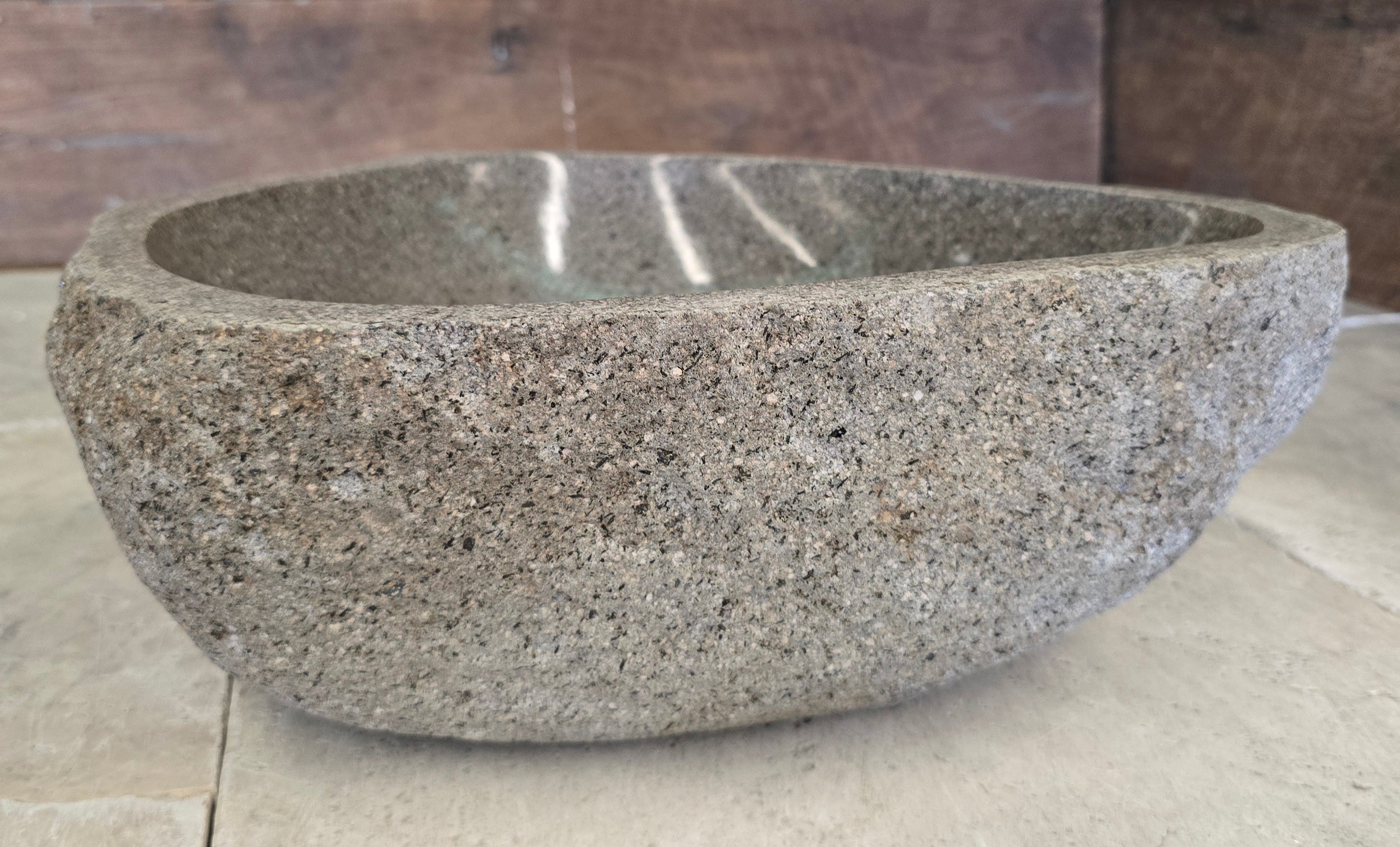 Handmade Natural Oval River Stone  Bathroom Basin  RS 24091054
