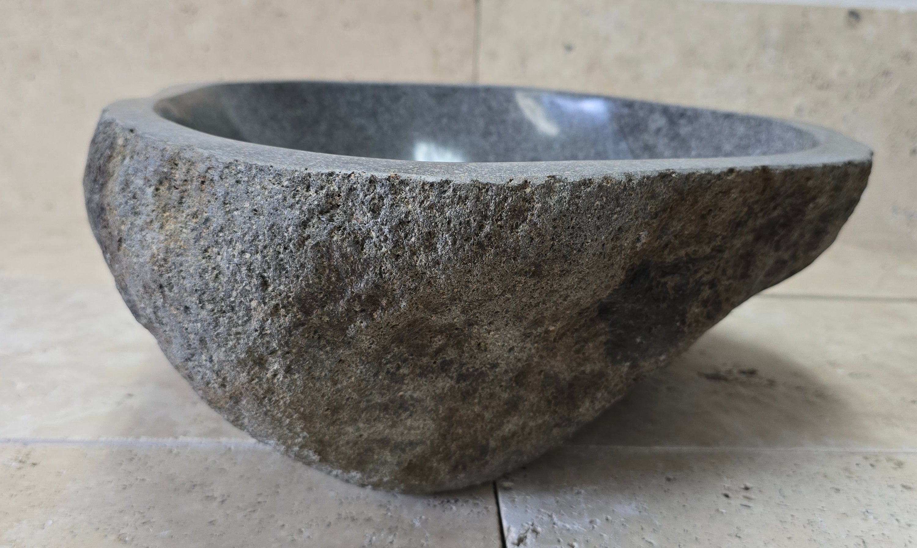 Handmade Natural Oval River Stone  Bathroom Basin  RS 2409146