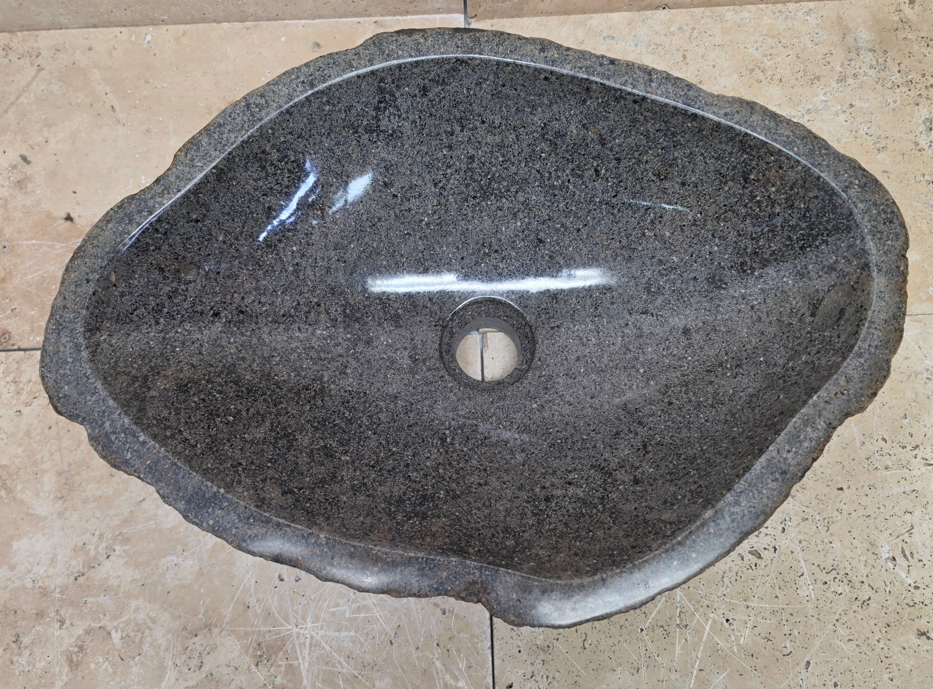 Handmade Natural Oval River Stone  Bathroom Basin  RM 25072032