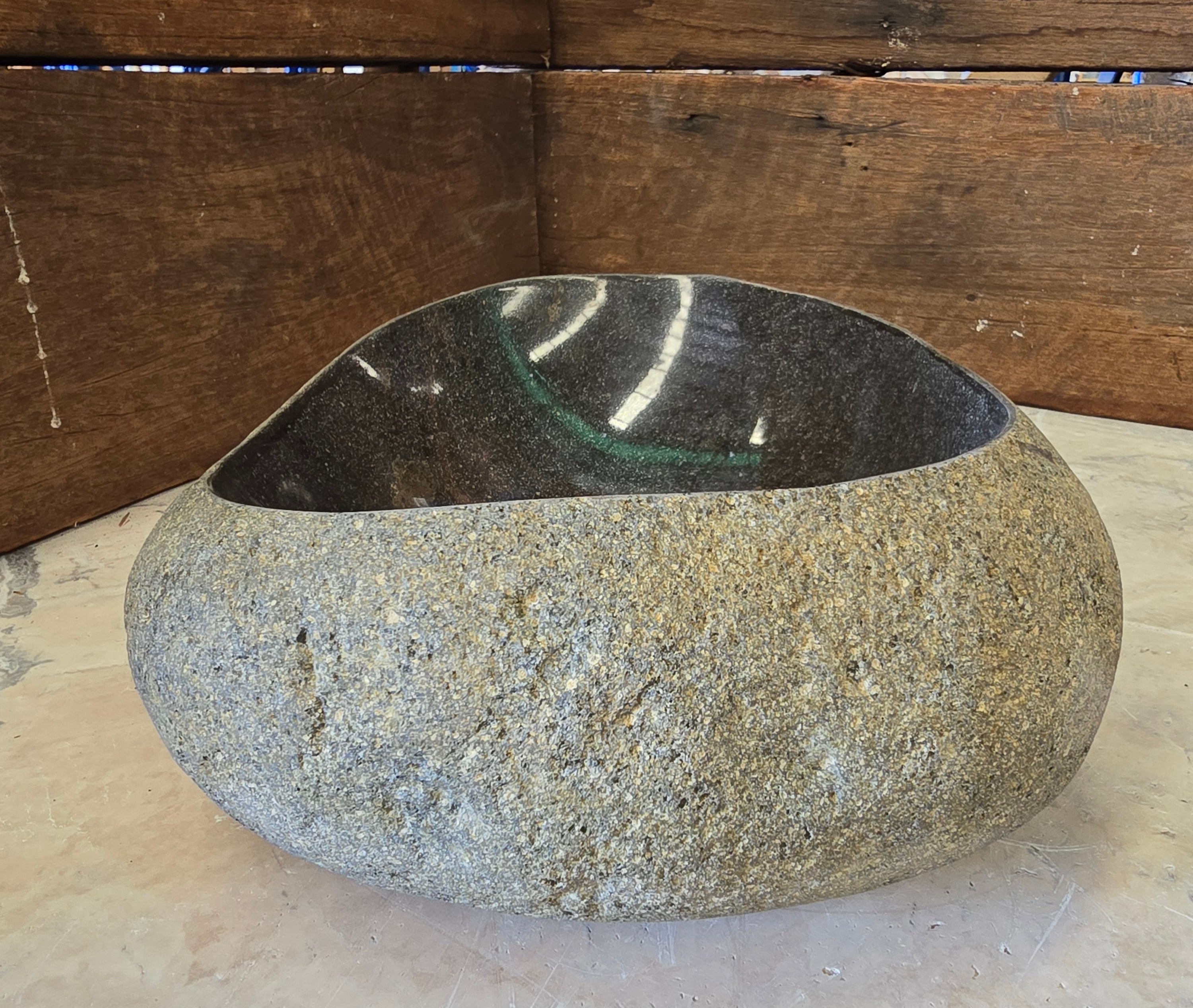 Handmade Natural Oval River Stone  Bathroom Basin  RVS 2409083