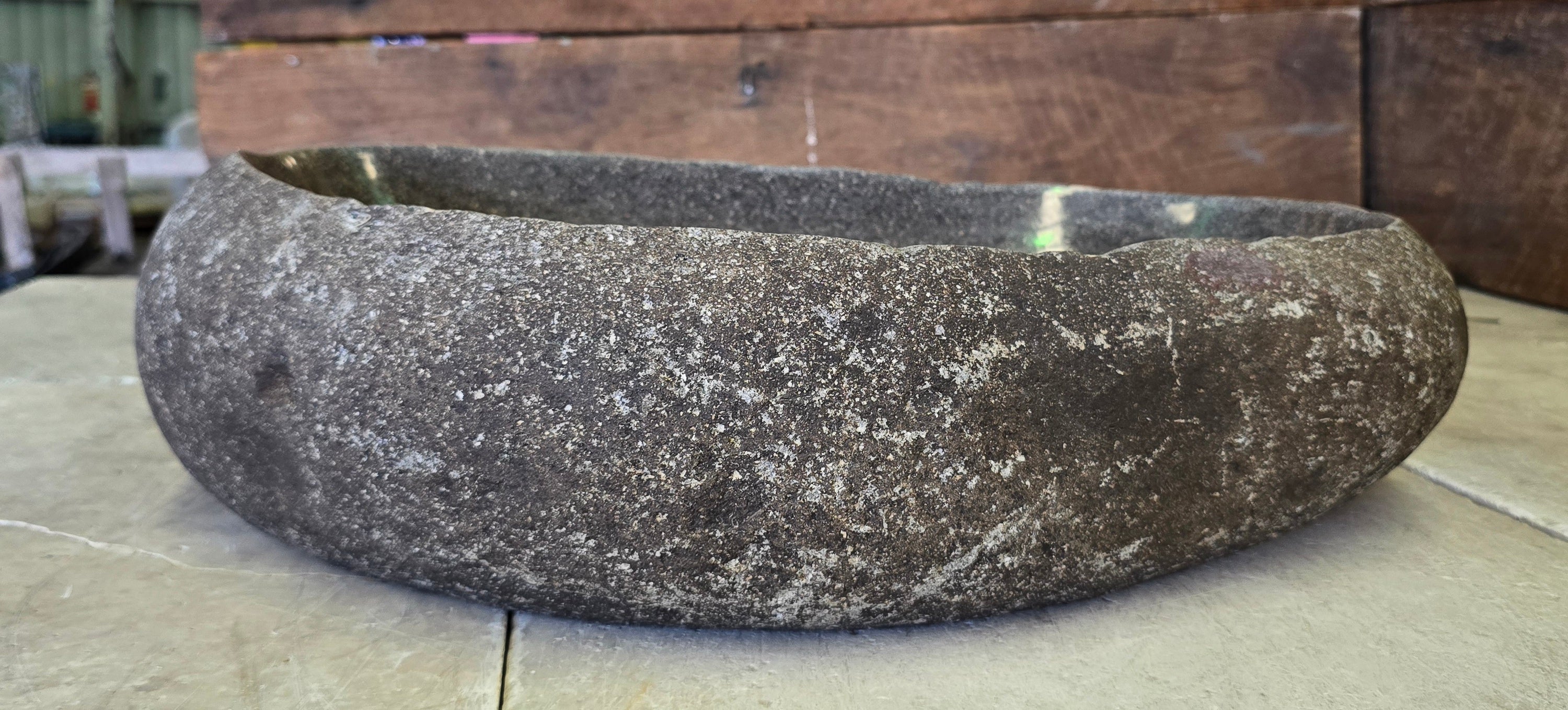 Handmade Natural Oval River Stone  Bathroom Basin  RVL 240937