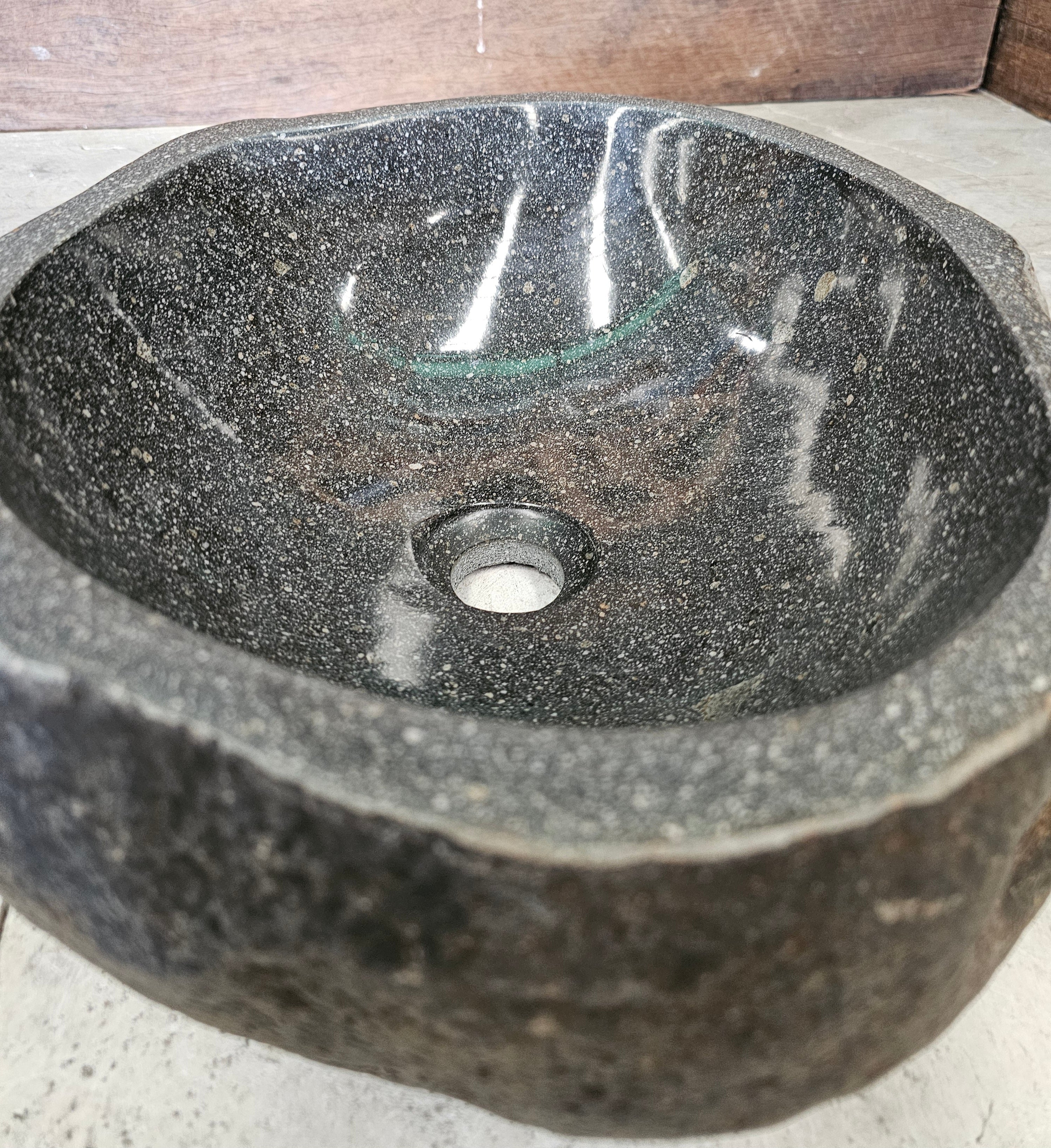 Handmade Natural Oval River Stone  Bathroom Basin  RM 2409004