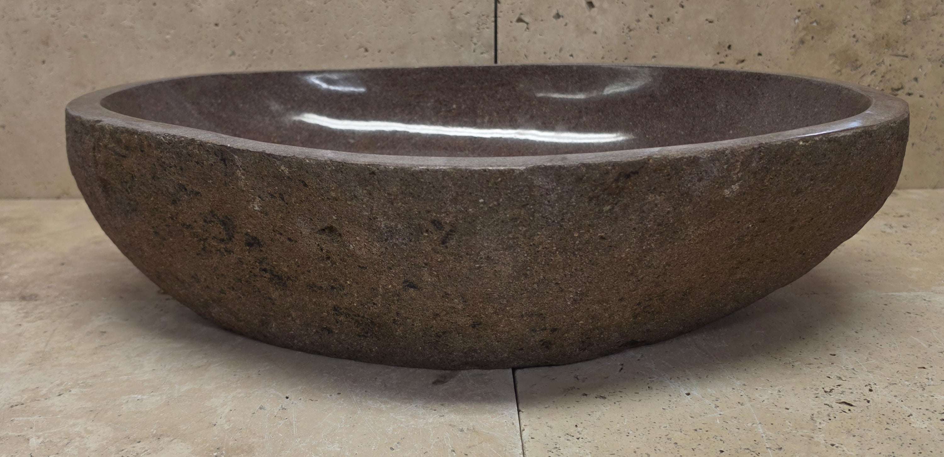 Handmade Natural Oval River Stone  Bathroom Basin  RL 25072004