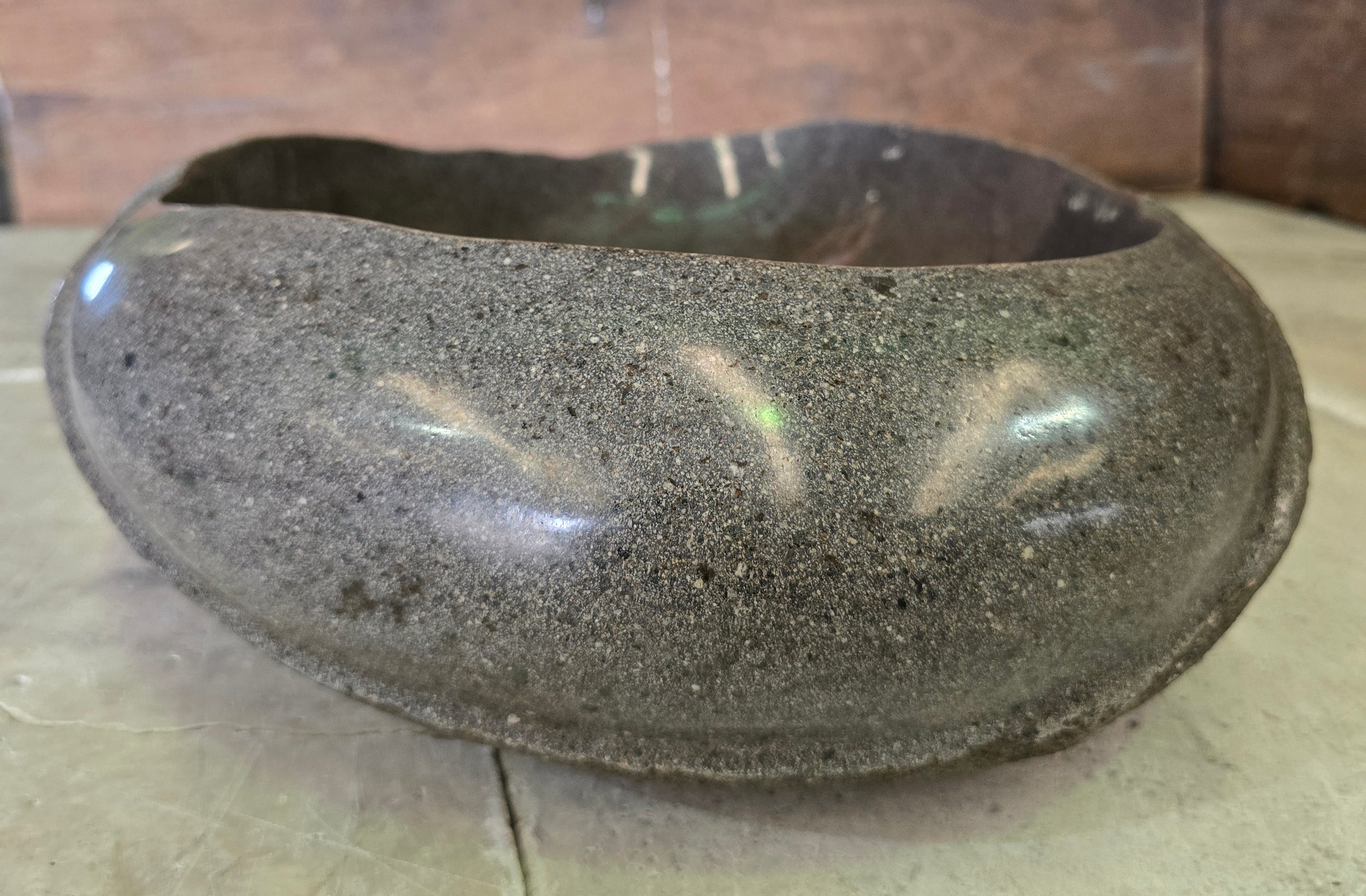 Handmade Natural Oval River Stone  Bathroom Basin  PHL 240901