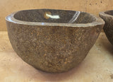 Handmade Natural Oval River Stone  Bathroom Basin TWIN SETS A & B RM 25072001