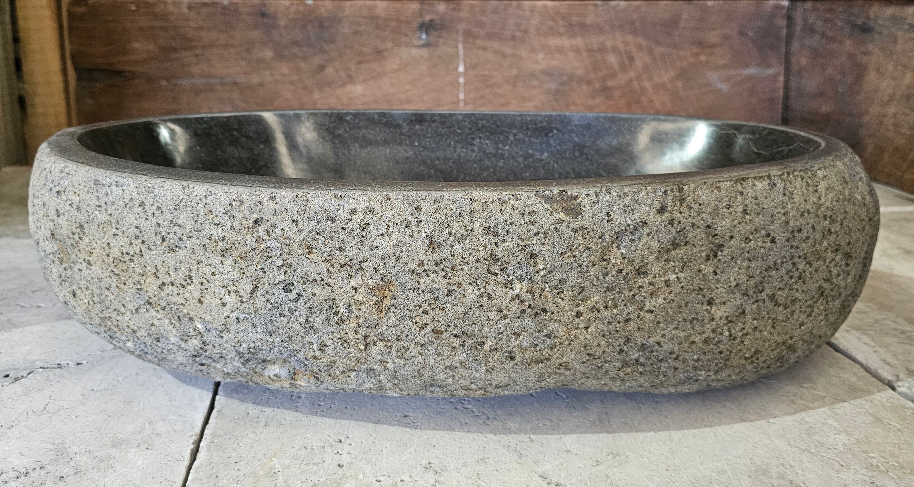 Handmade Natural Oval River Stone  Bathroom Basin  RL 240933