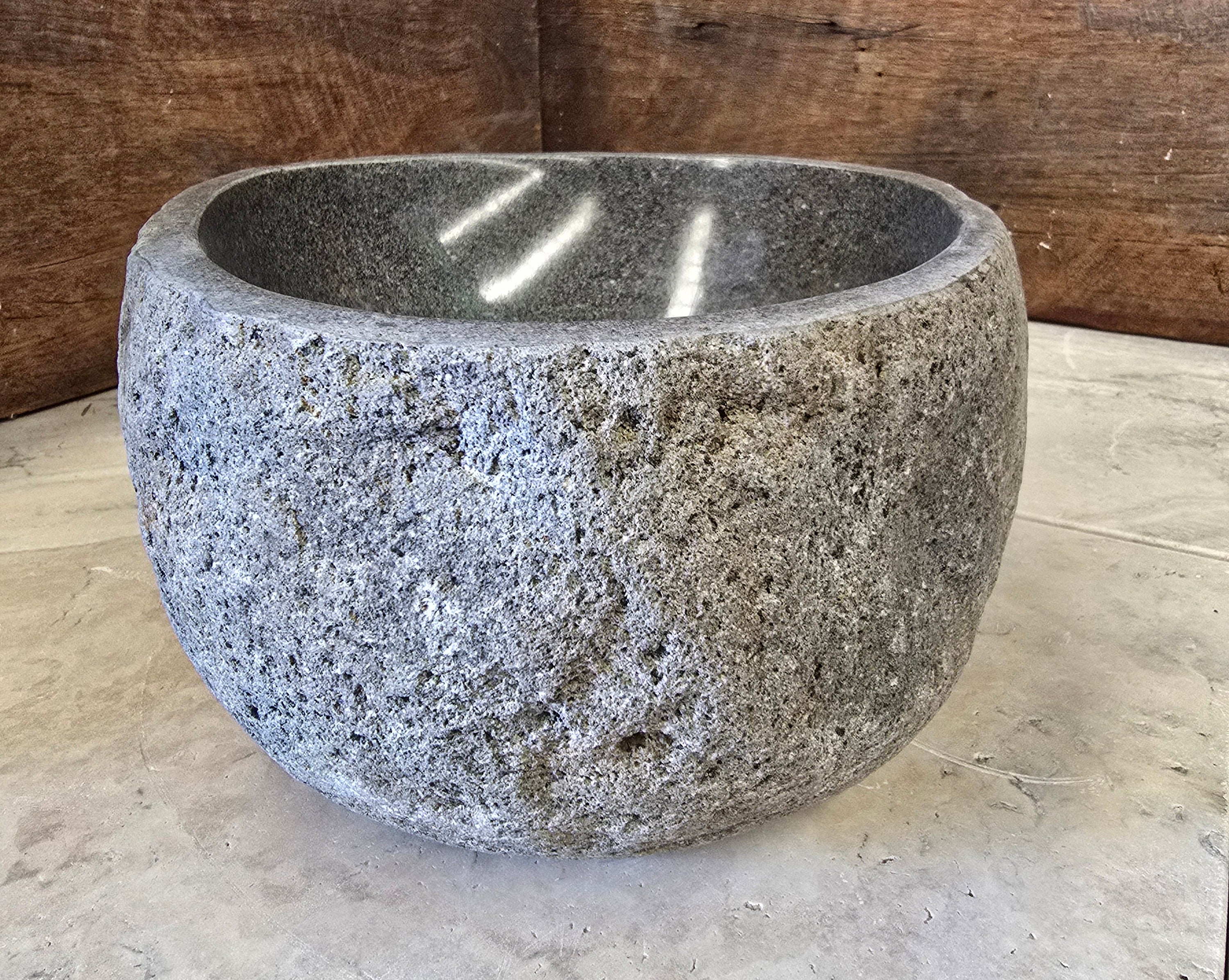 Handmade Natural Oval River Stone  Bathroom Basin  RS 2409081