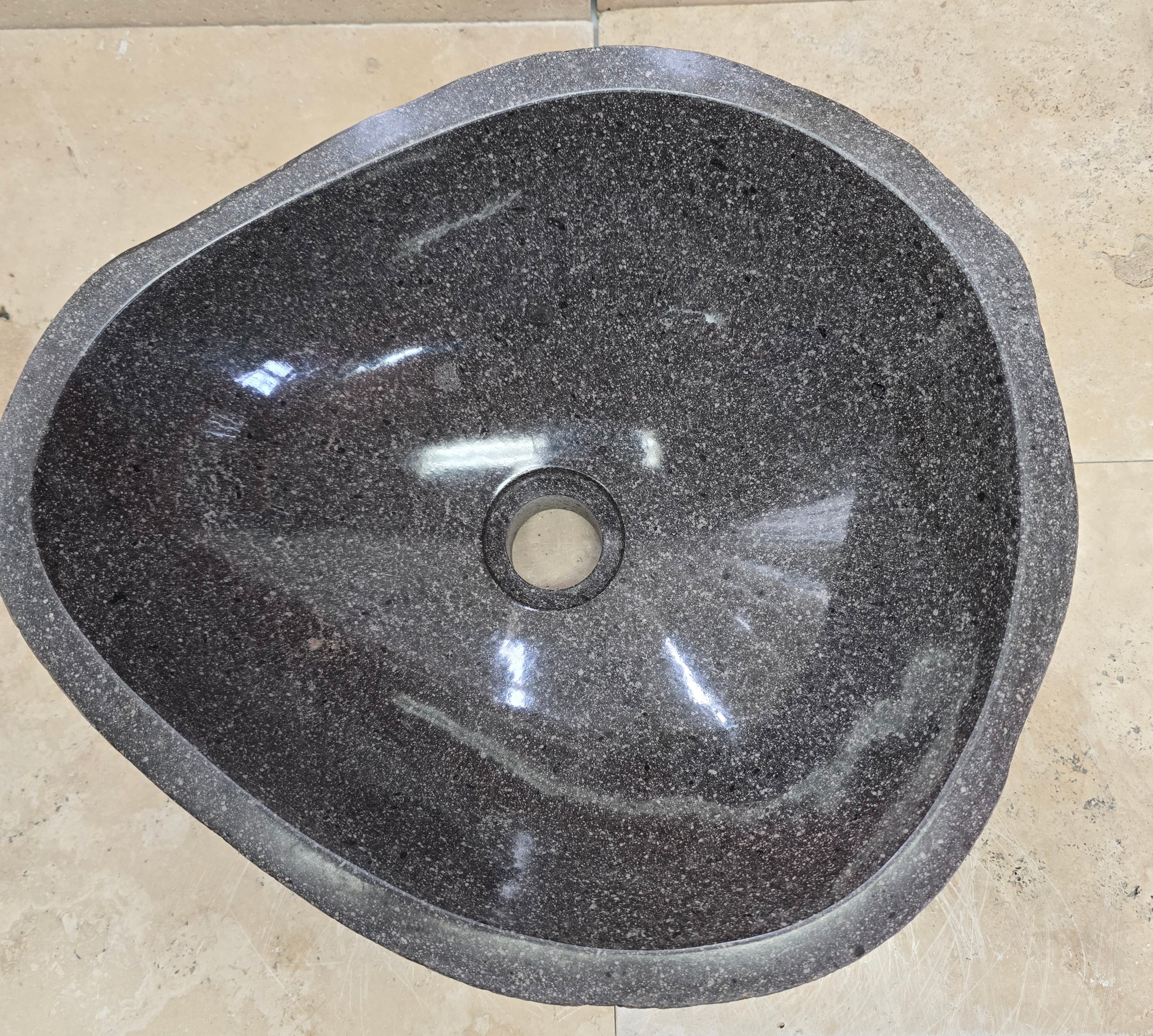 Handmade Natural Oval River Stone  Bathroom Basin  RS 2409028