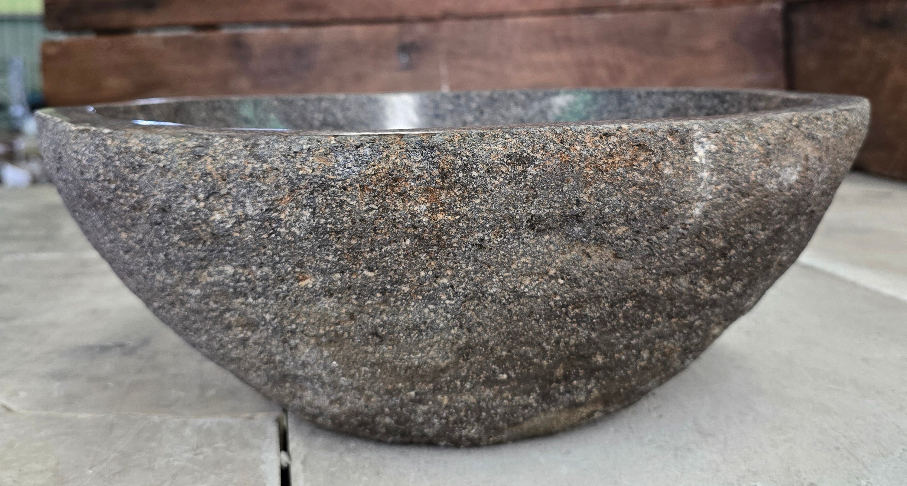 Handmade Natural Oval River Stone  Bathroom Basin  RS 2409073