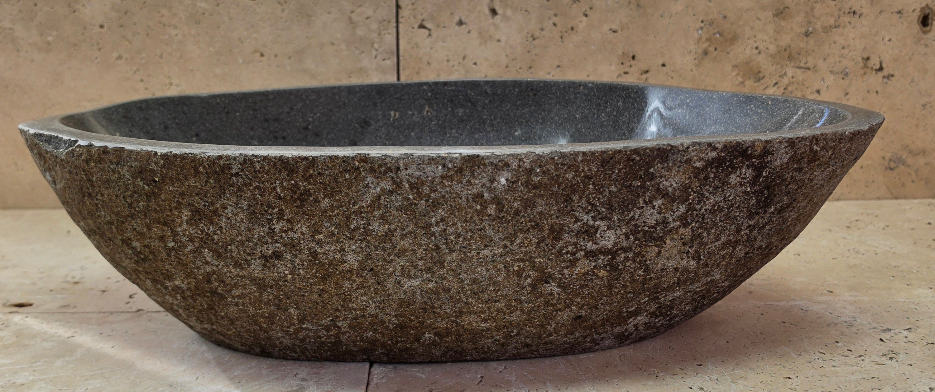 Handmade Natural Oval River Stone  Bathroom Basin  RL 25072031