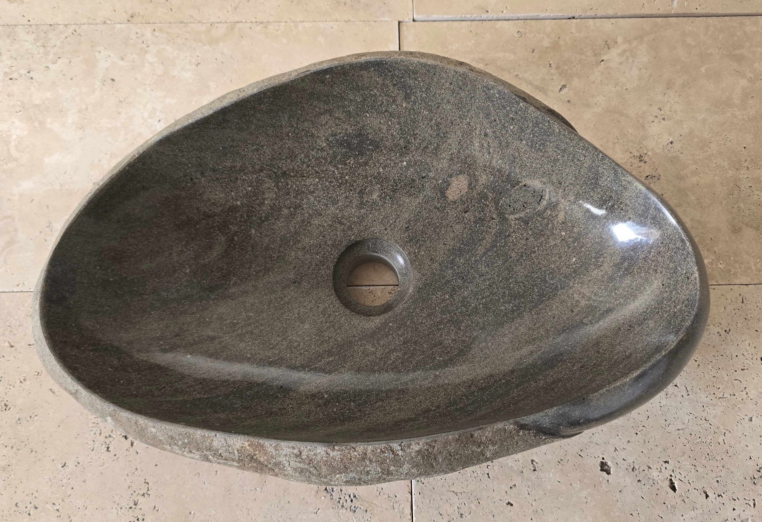 Handmade Natural Oval River Stone  Bathroom Basin  PHL 240921