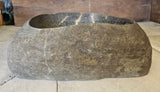 Handmade Natural Oval River Stone  Bathroom Basin  RVM 2409001