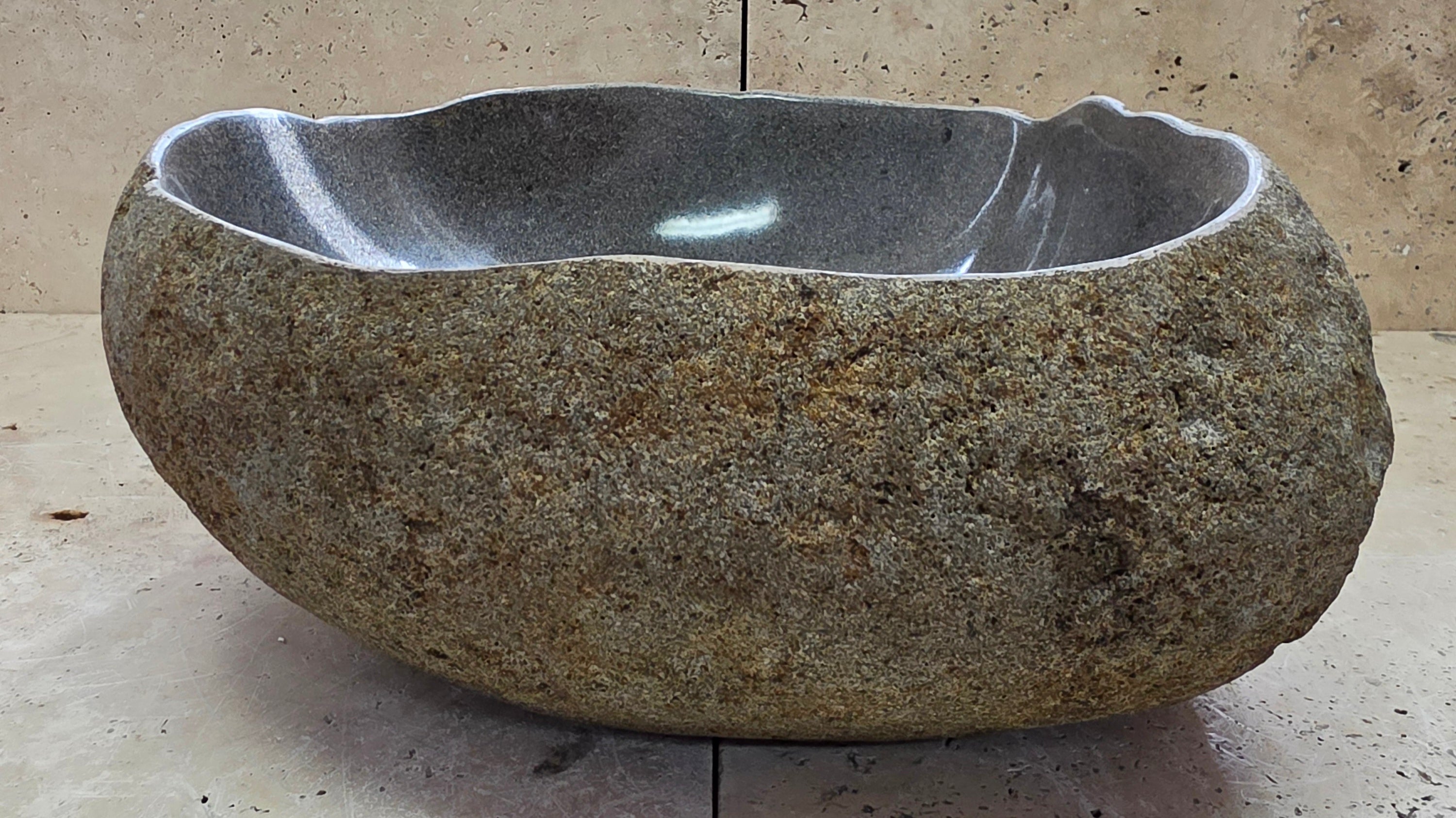 Handmade Natural Oval River Stone  Bathroom Basin  RVS 2409013