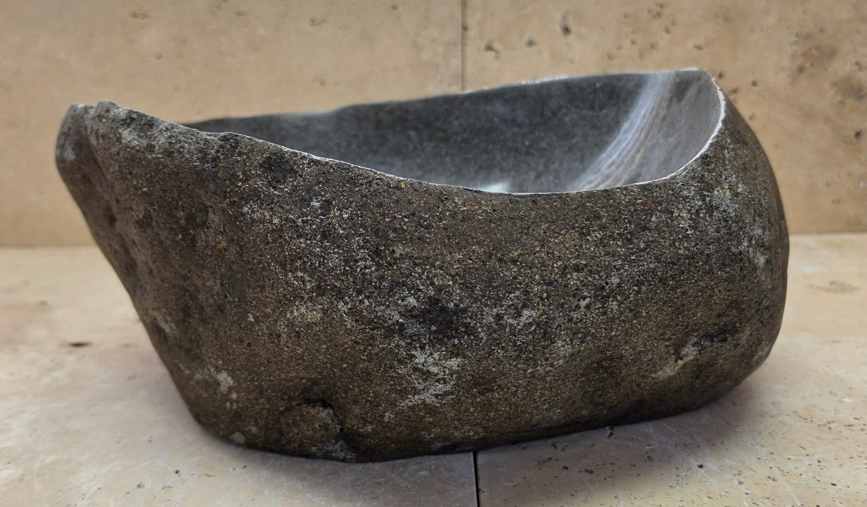 Handmade Natural Oval River Stone  Bathroom Basin  RVS 2409014