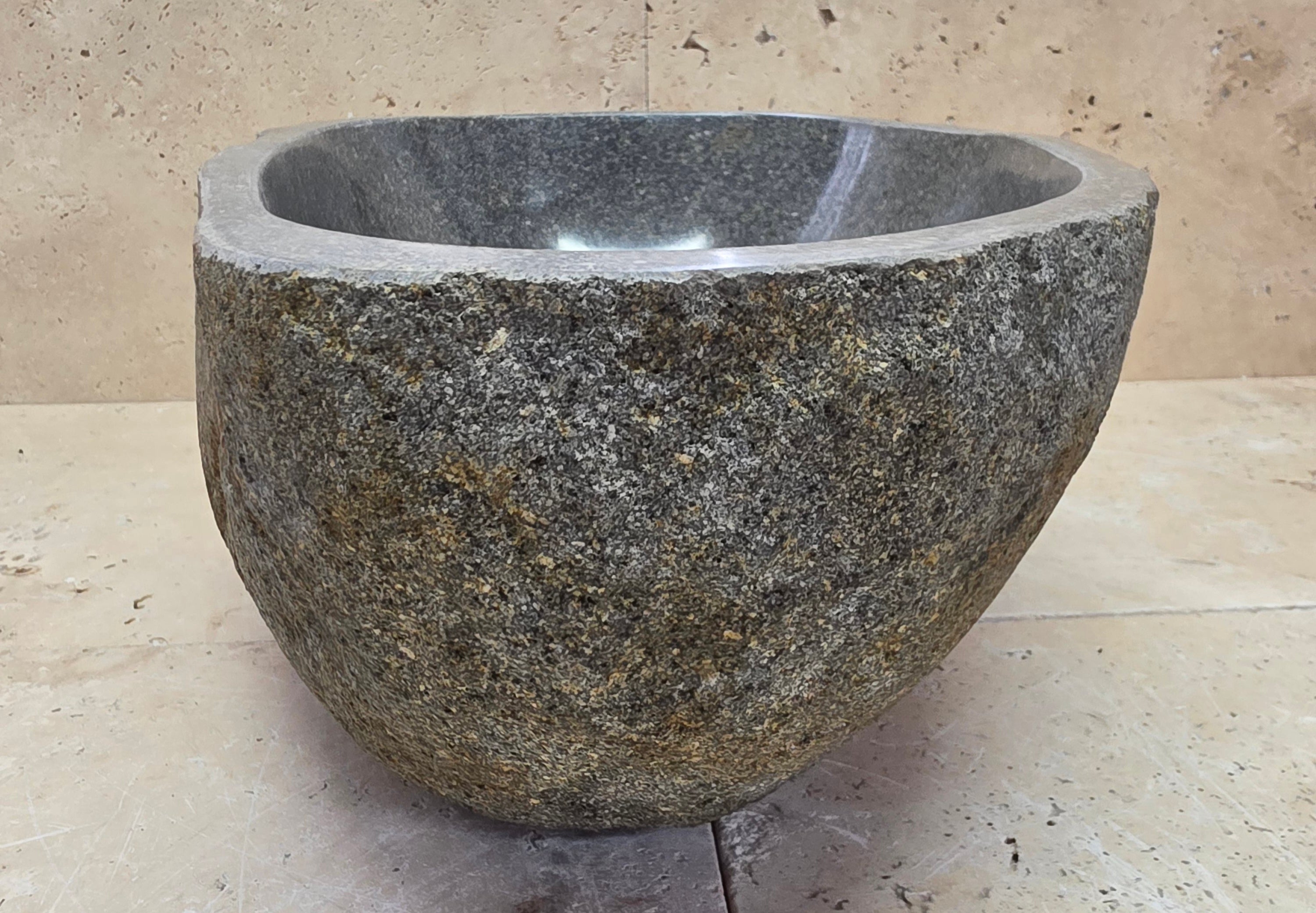 Handmade Natural Oval River Stone  Bathroom Basin  RS 2409127