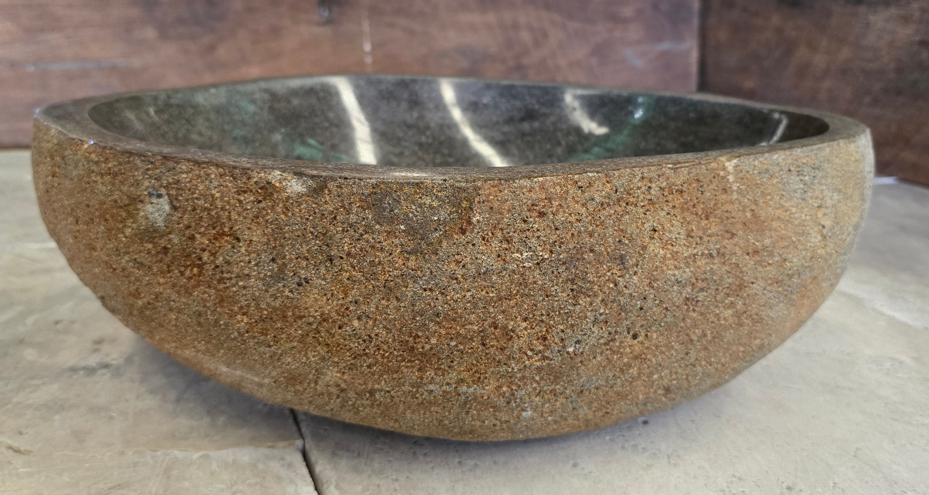 Handmade Natural Oval River Stone  Bathroom Basin  RM 2409089