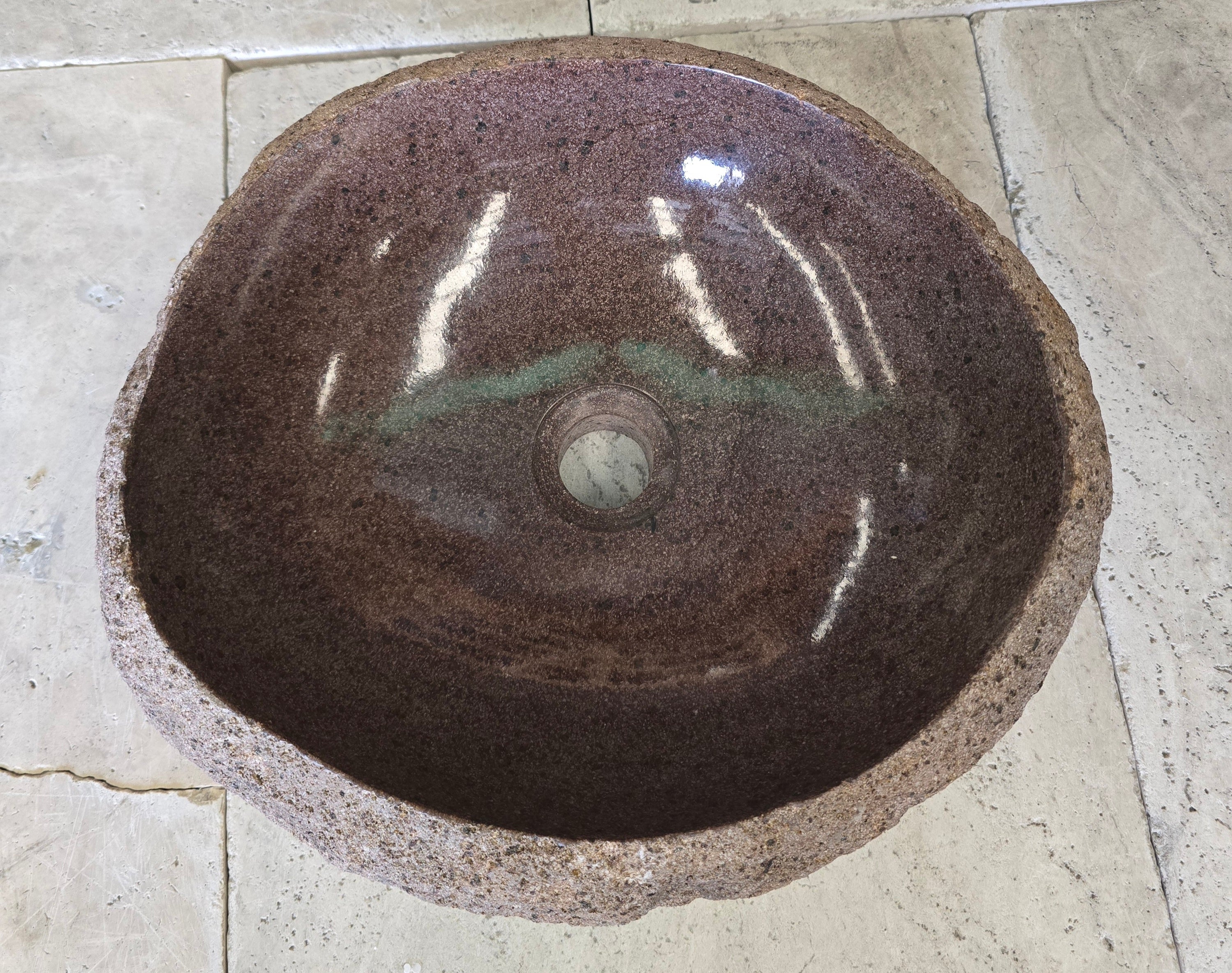 Handmade Natural Oval River Stone  Bathroom Basin  RVS 2409068