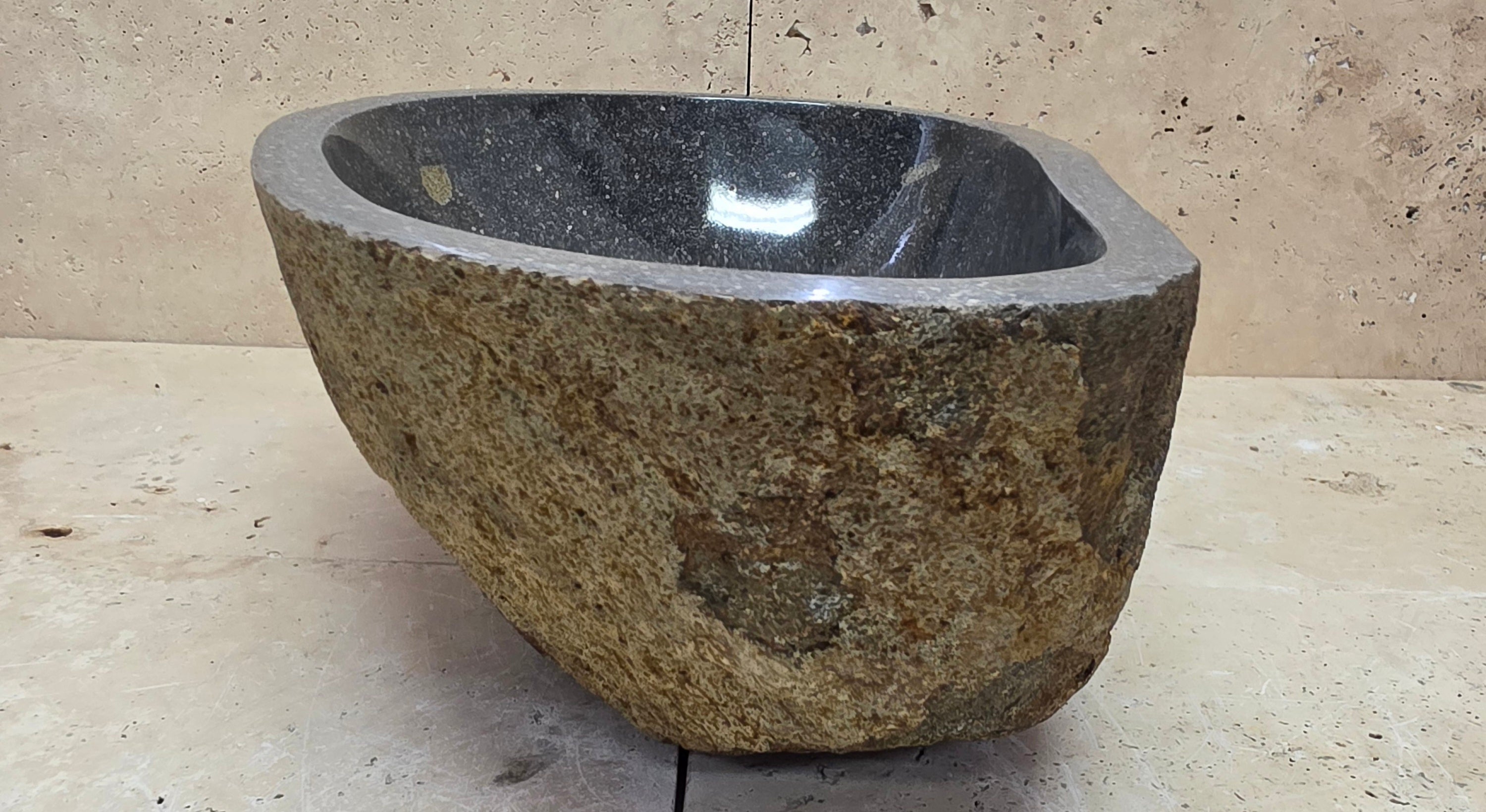 Handmade Natural Oval River Stone  Bathroom Basin  RM 2409126