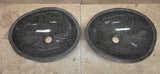 Handmade Natural Oval River Stone  Bathroom Basin TWIN SETS A & B RM 25072034