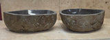Handmade Natural Oval River Stone  Bathroom Basin TWIN SETS A & B RM 25072043