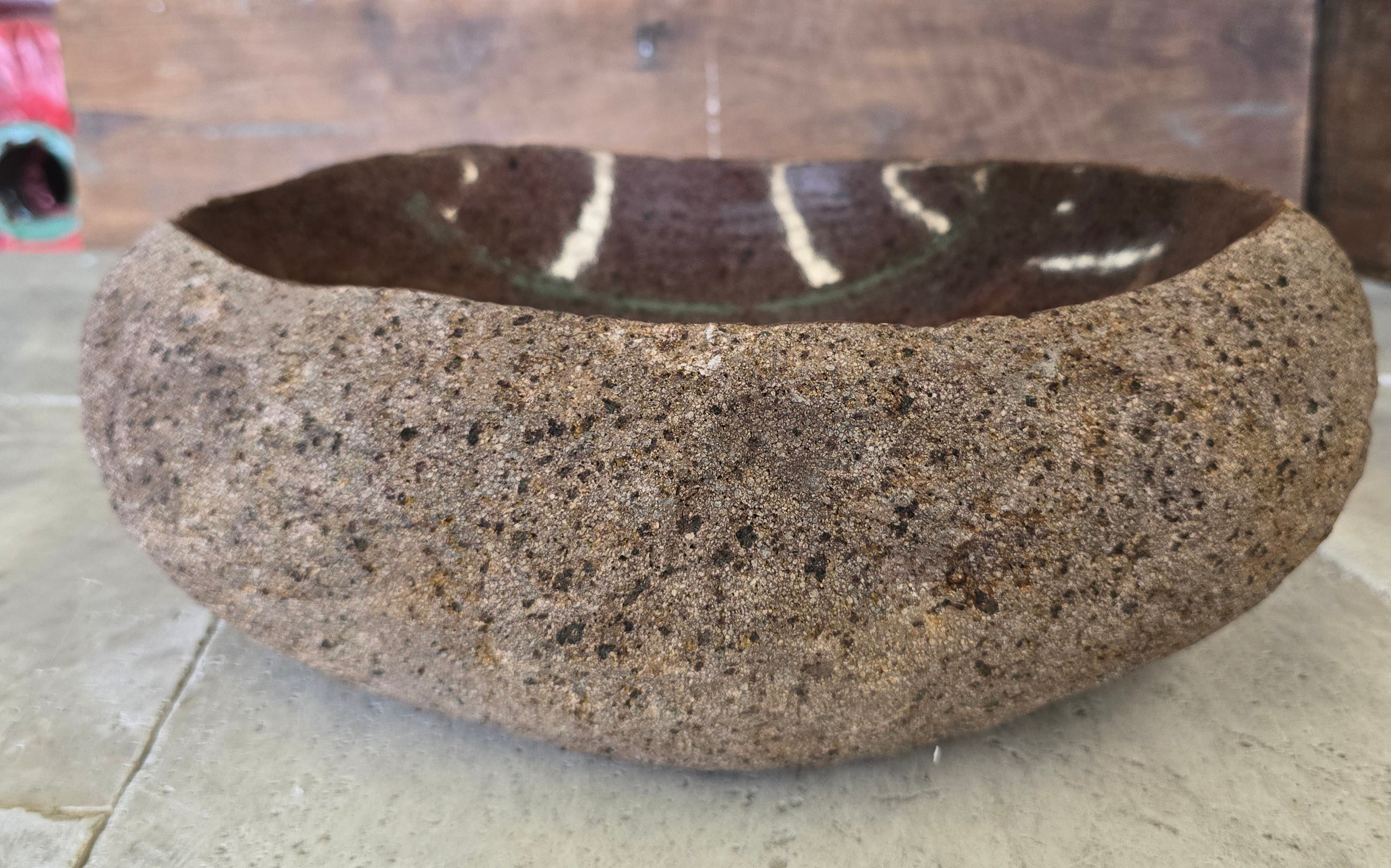 Handmade Natural Oval River Stone  Bathroom Basin  RVS 2409068