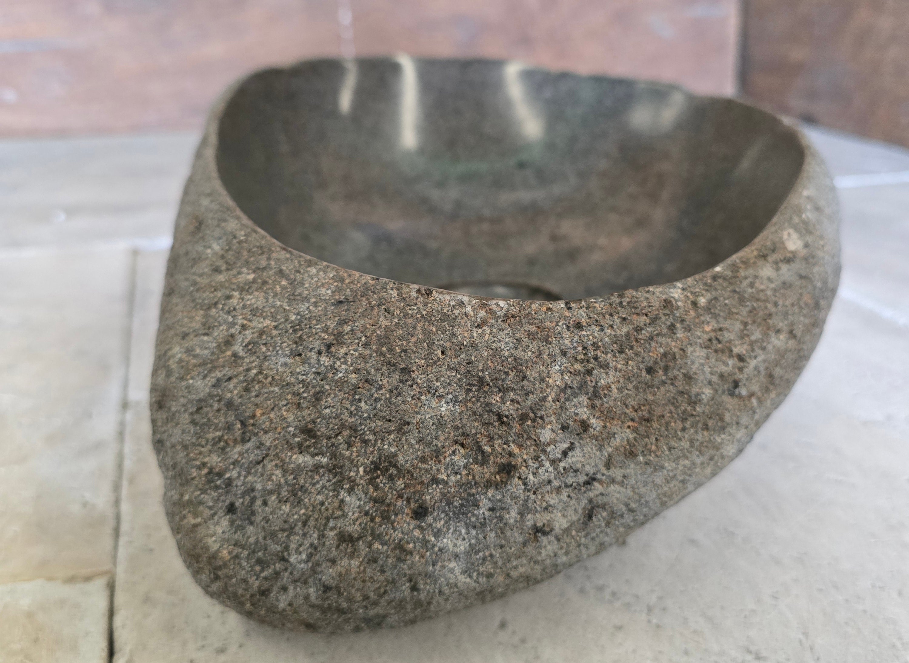 Handmade Natural Oval River Stone  Bathroom Basin  RVS 2409066