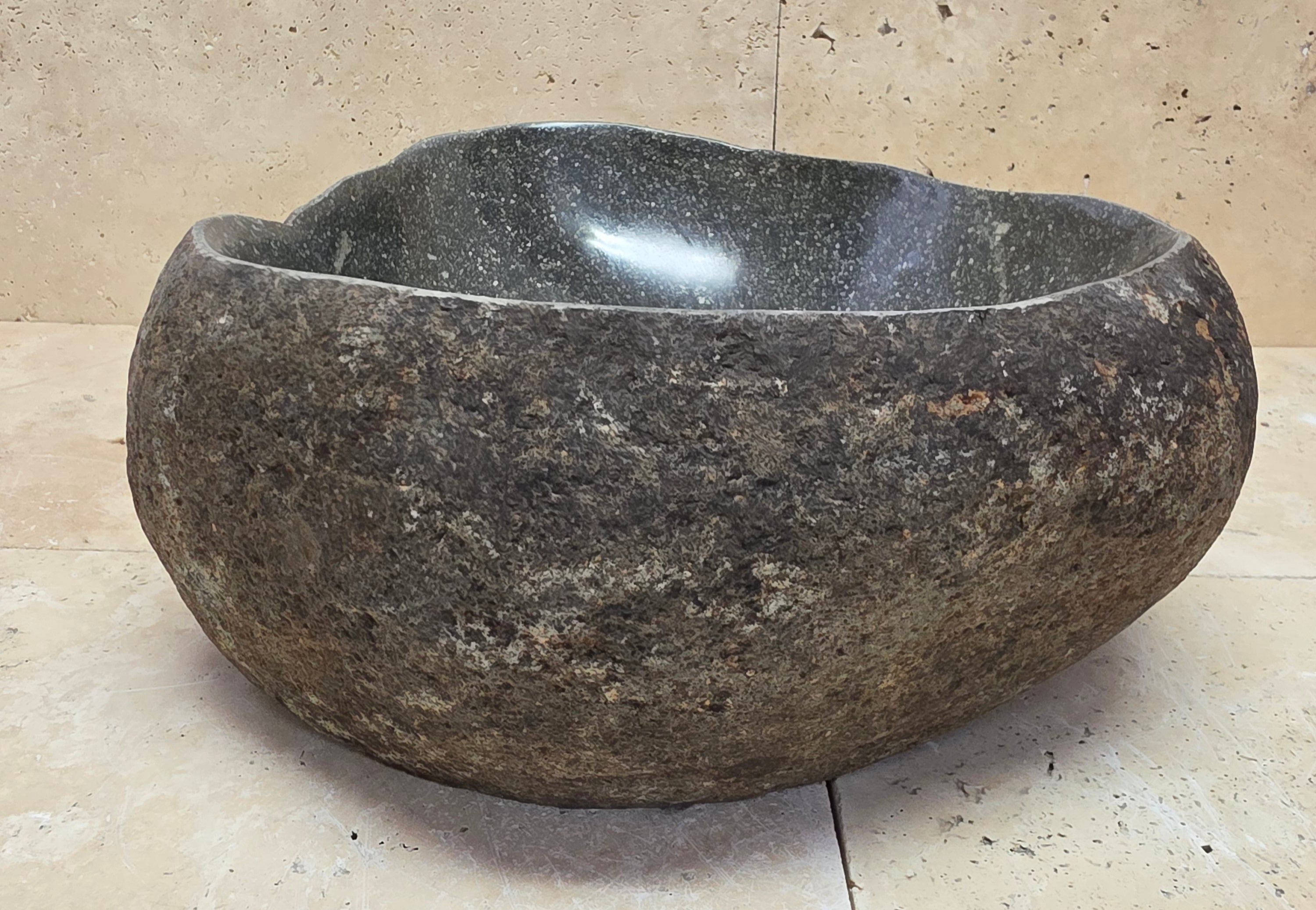 Handmade Natural Oval River Stone  Bathroom Basin  RVS 24090021
