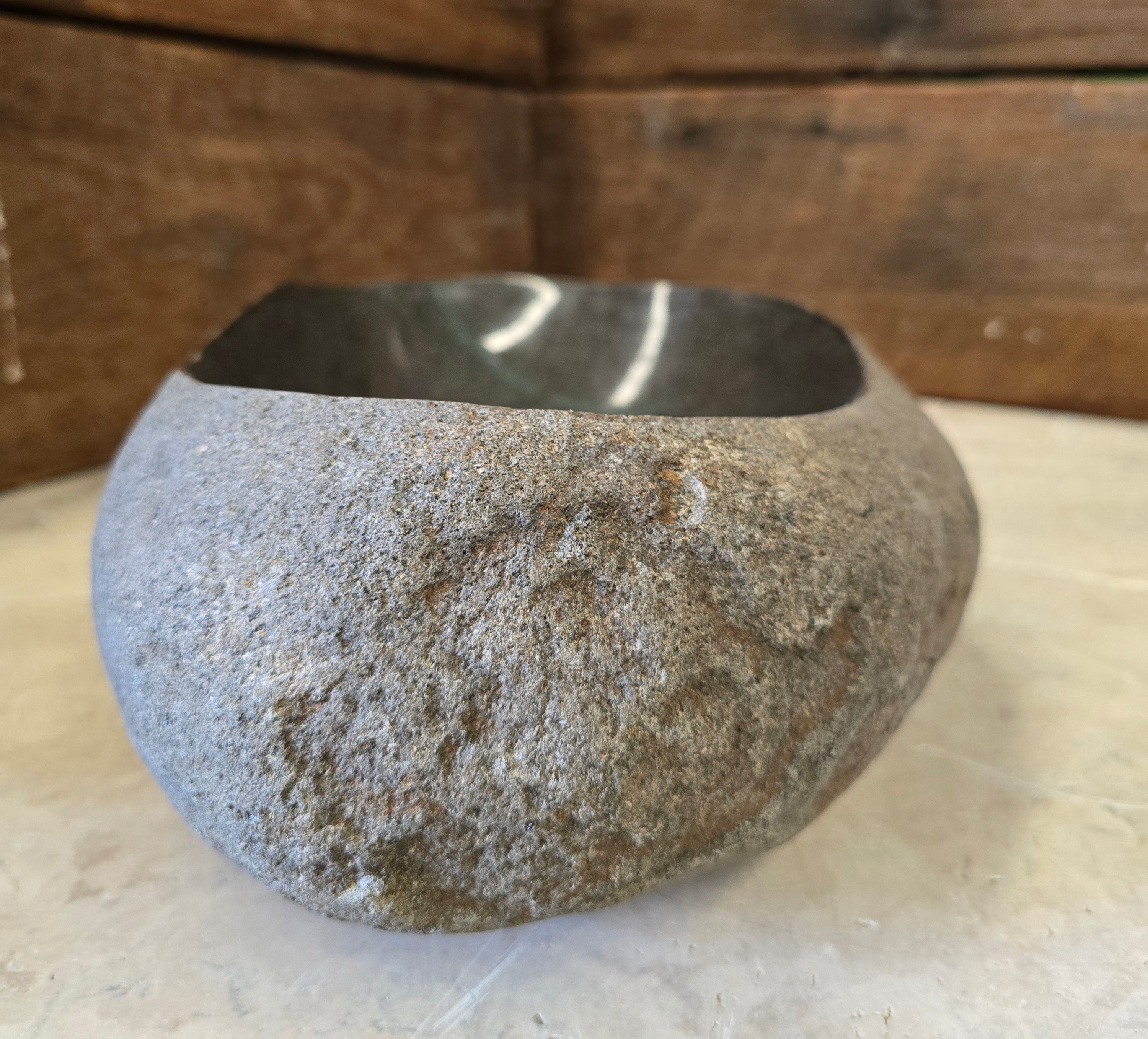 Handmade Natural Oval River Stone  Bathroom Basin  RVS 24090774