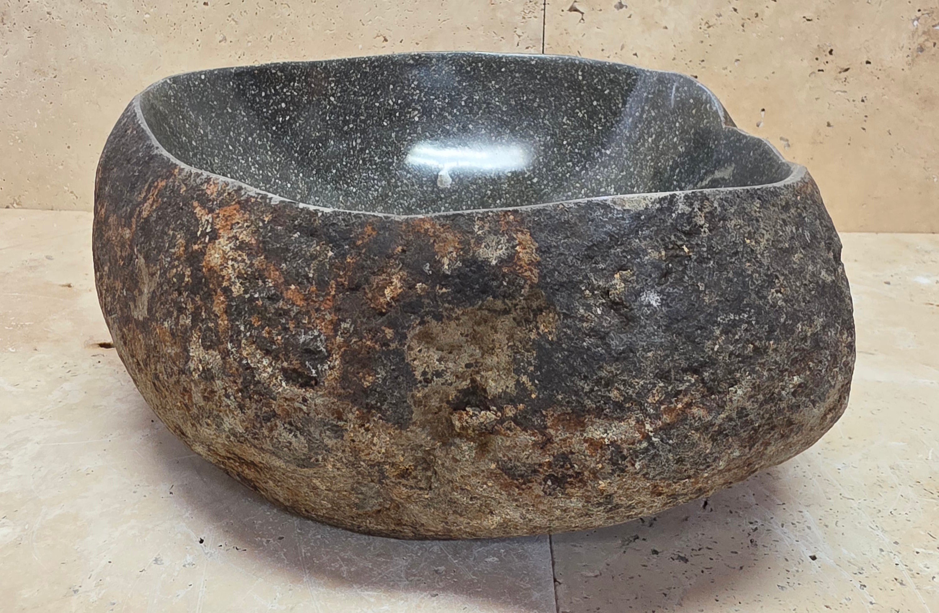 Handmade Natural Oval River Stone  Bathroom Basin  RVS 24090021