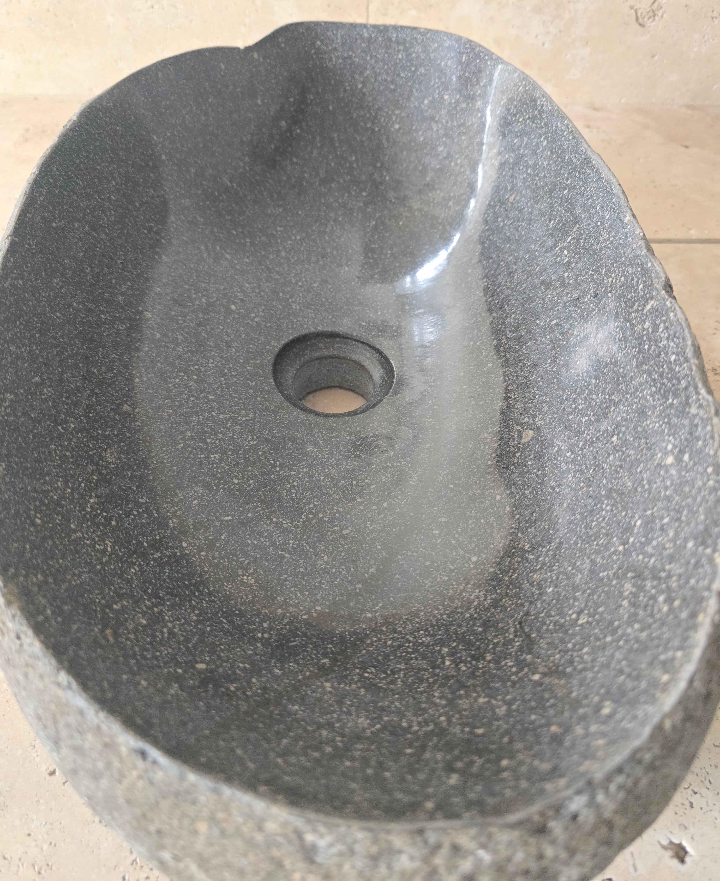 Handmade Natural Oval River Stone  Bathroom Basin  PHM 240921