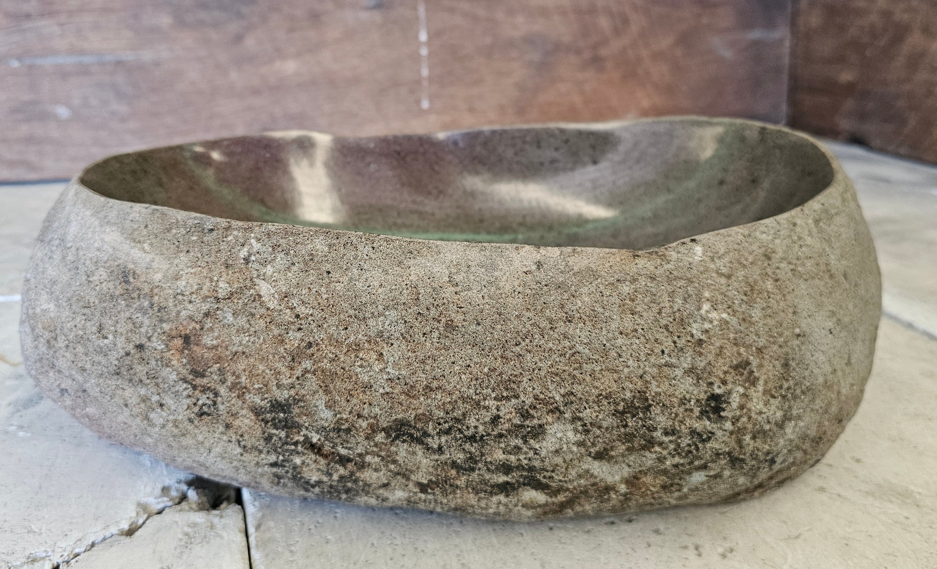 Handmade Natural Oval River Stone  Bathroom Basin  RVS 2409005