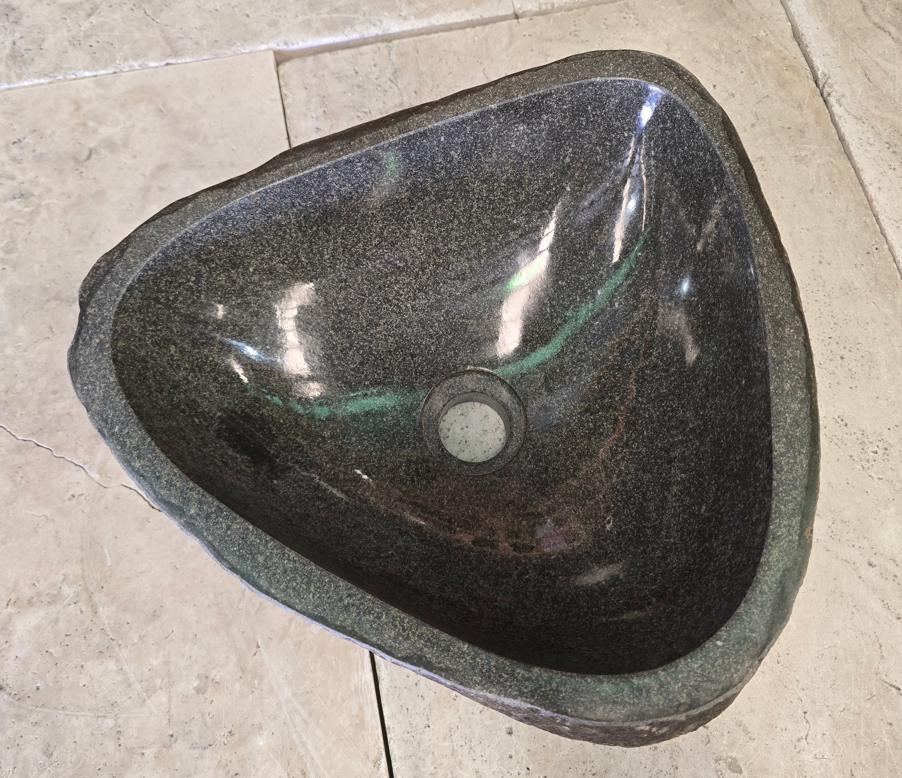 Handmade Natural Oval River Stone  Bathroom Basin  RS 2409012