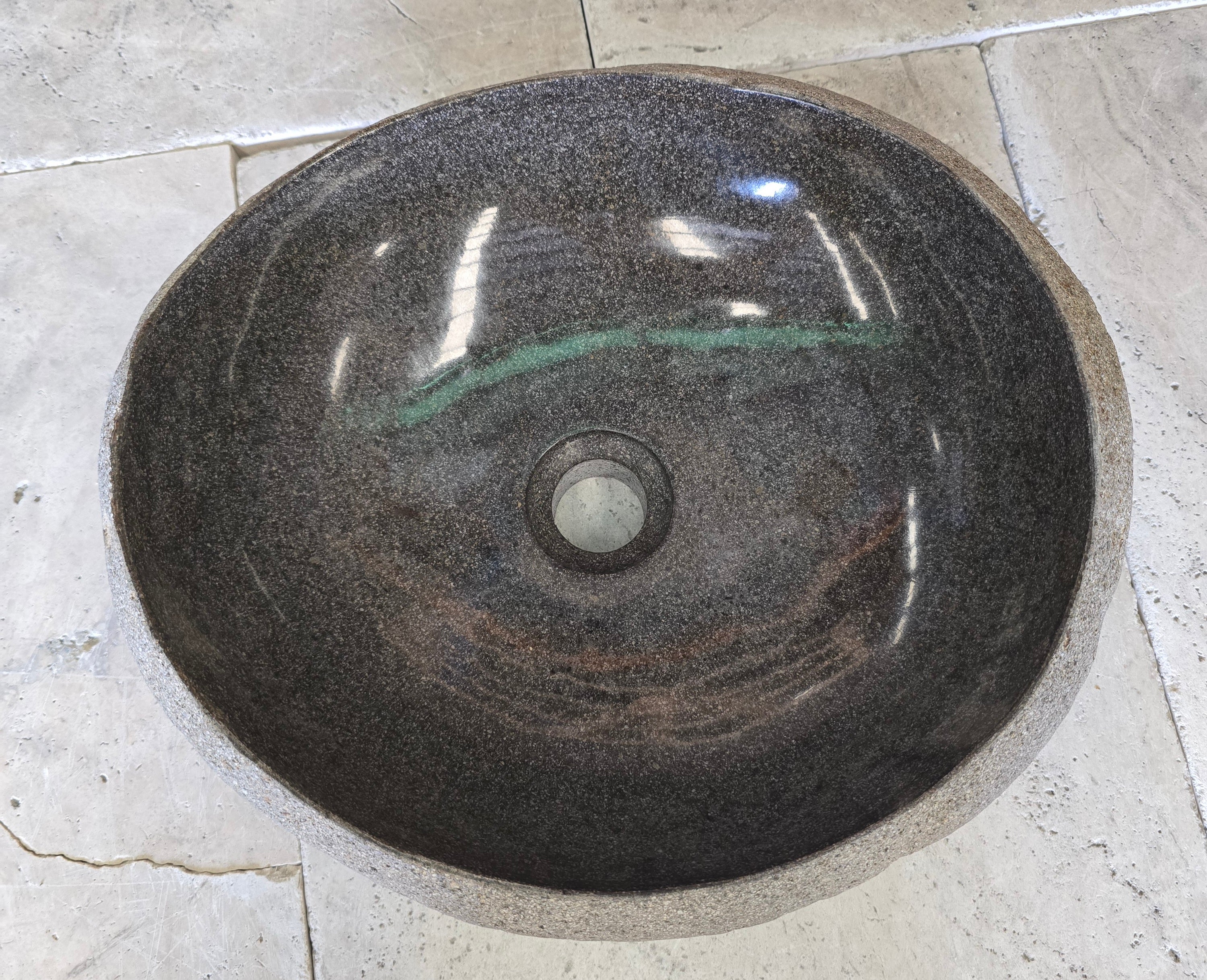 Handmade Natural Oval River Stone  Bathroom Basin  RVS 24091008